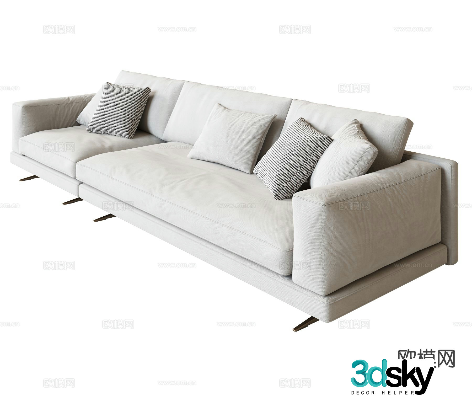 3D model of three seater sofa