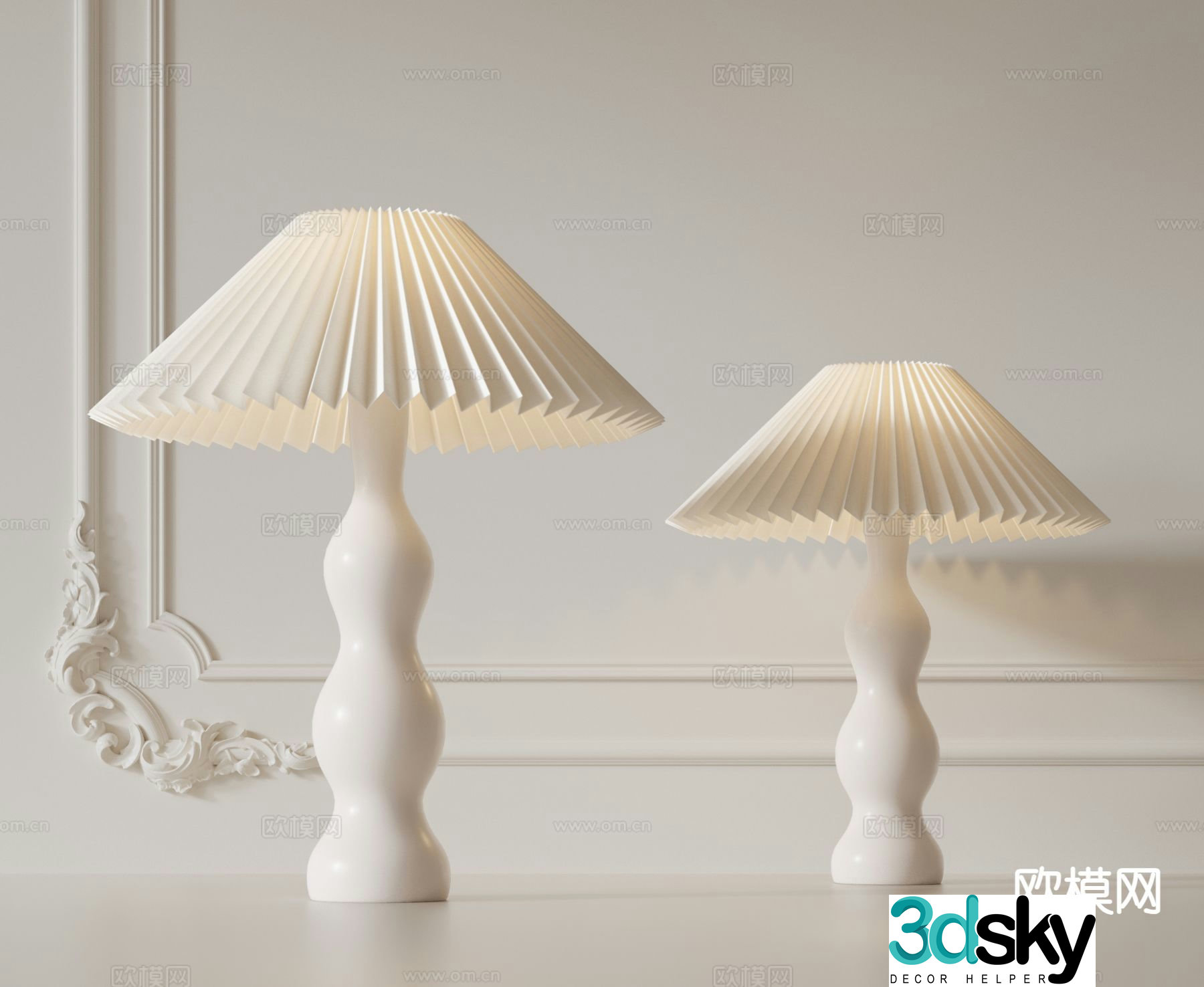 French desk lamp 3d model