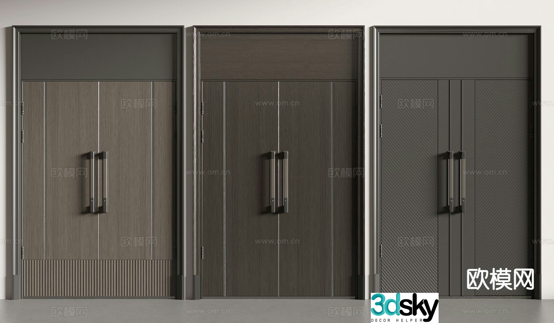 Modern double-opening door entrance door open ceiling door 3D model
