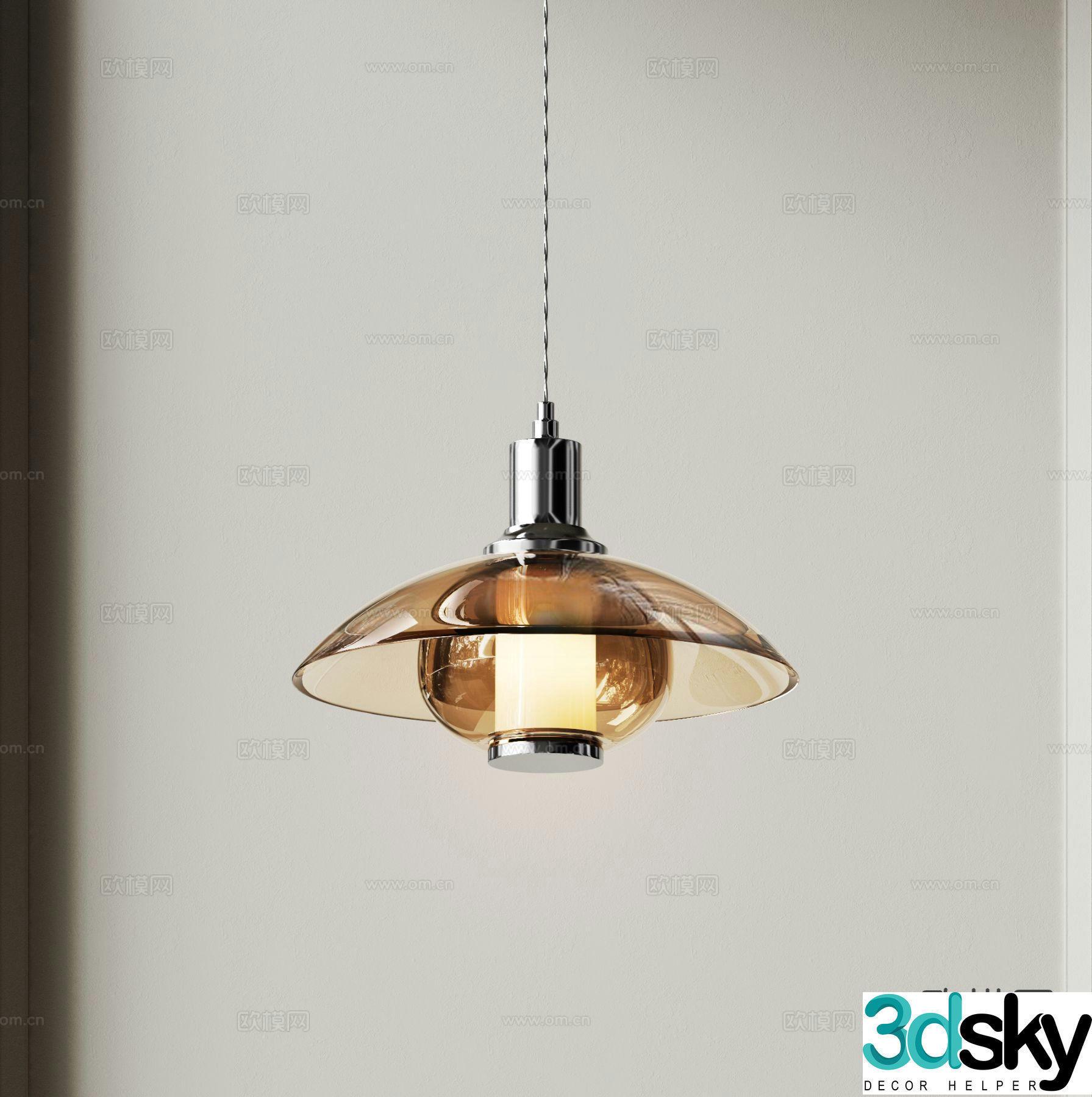 vakker modern chandelier glass chandelier 3d model