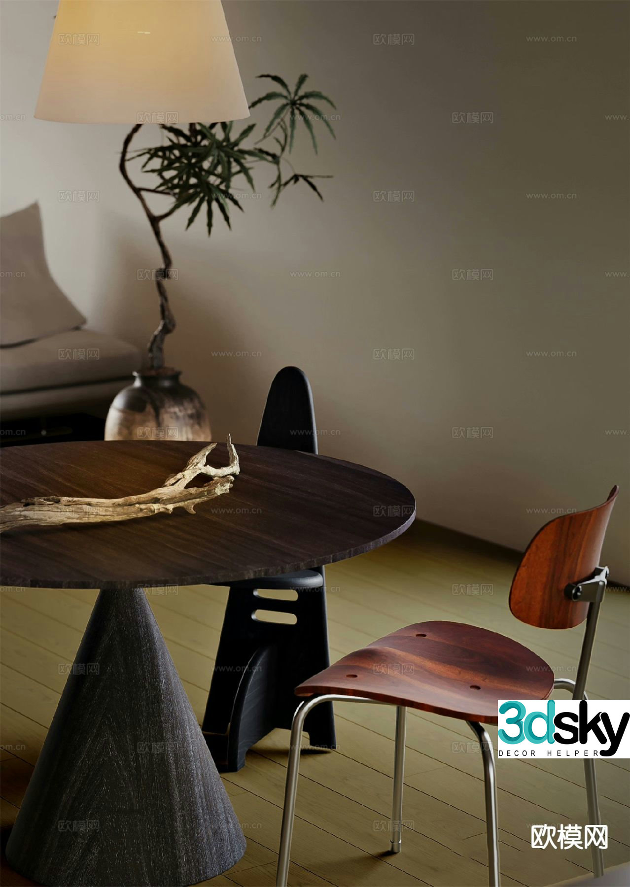 Medieval style chair dining chair 3d model