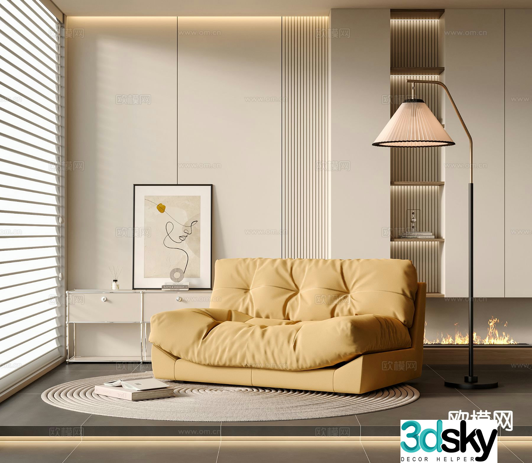 Single sofa leisure sofa 3d model