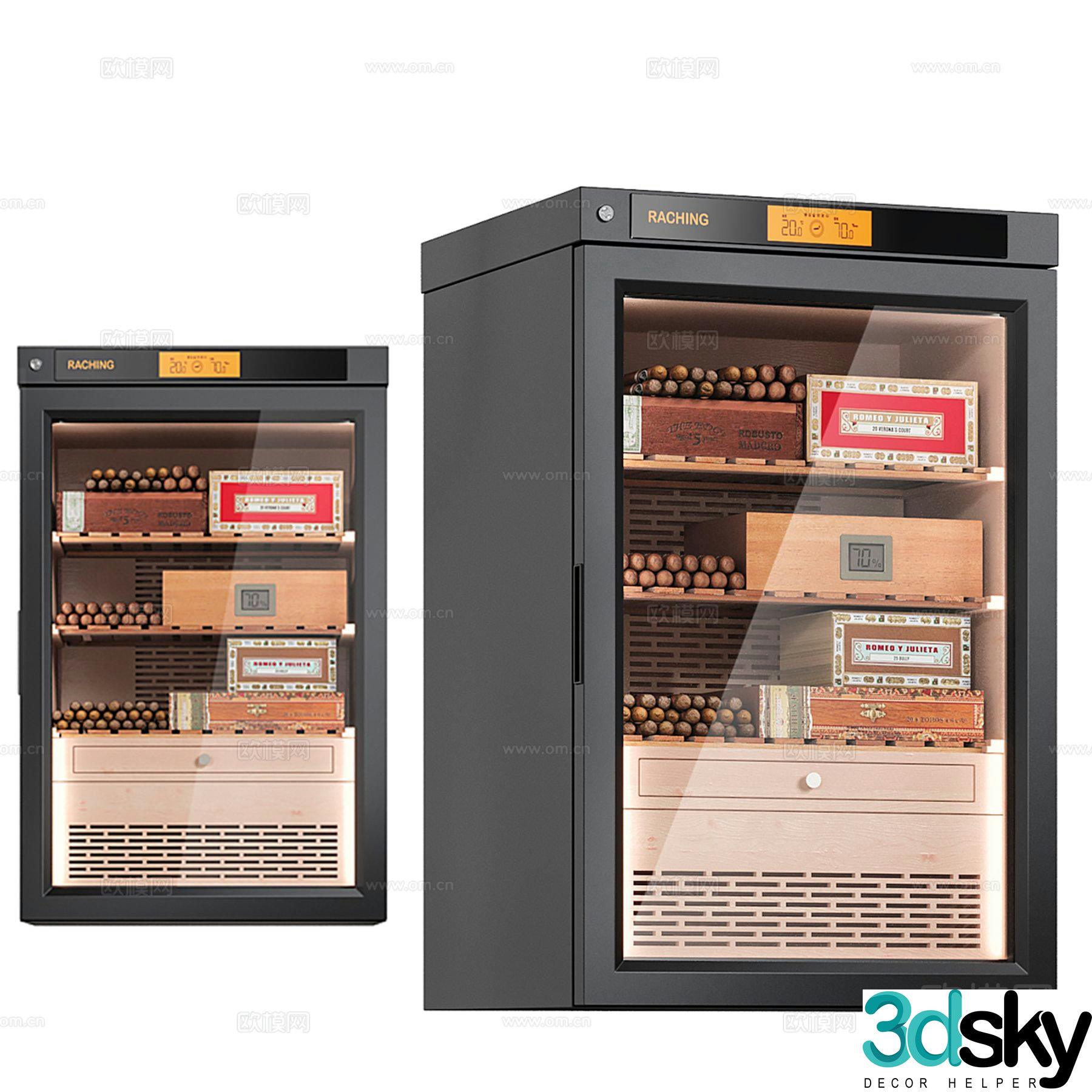 Modern red wine cabinet cigar cabinet 3d model