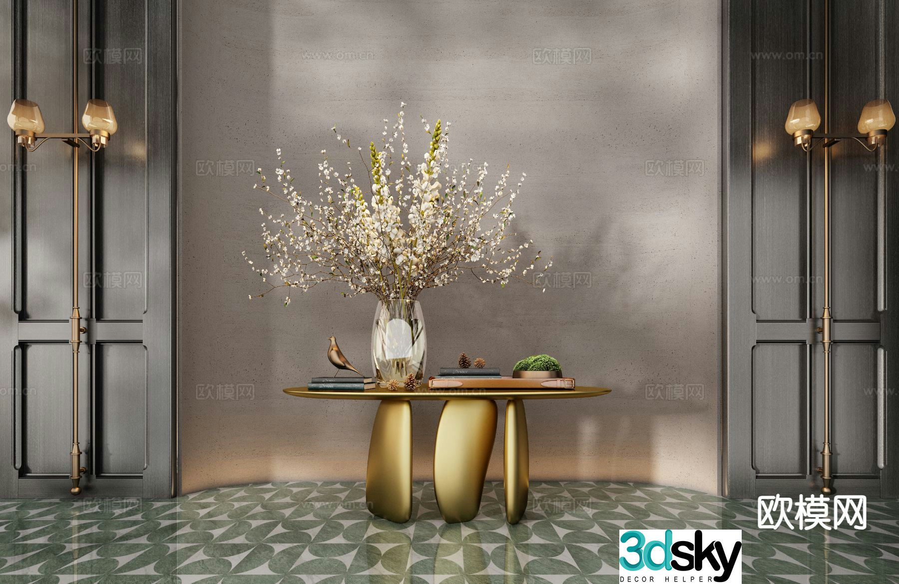 CCD hotel end view deck entrance deck 3D model