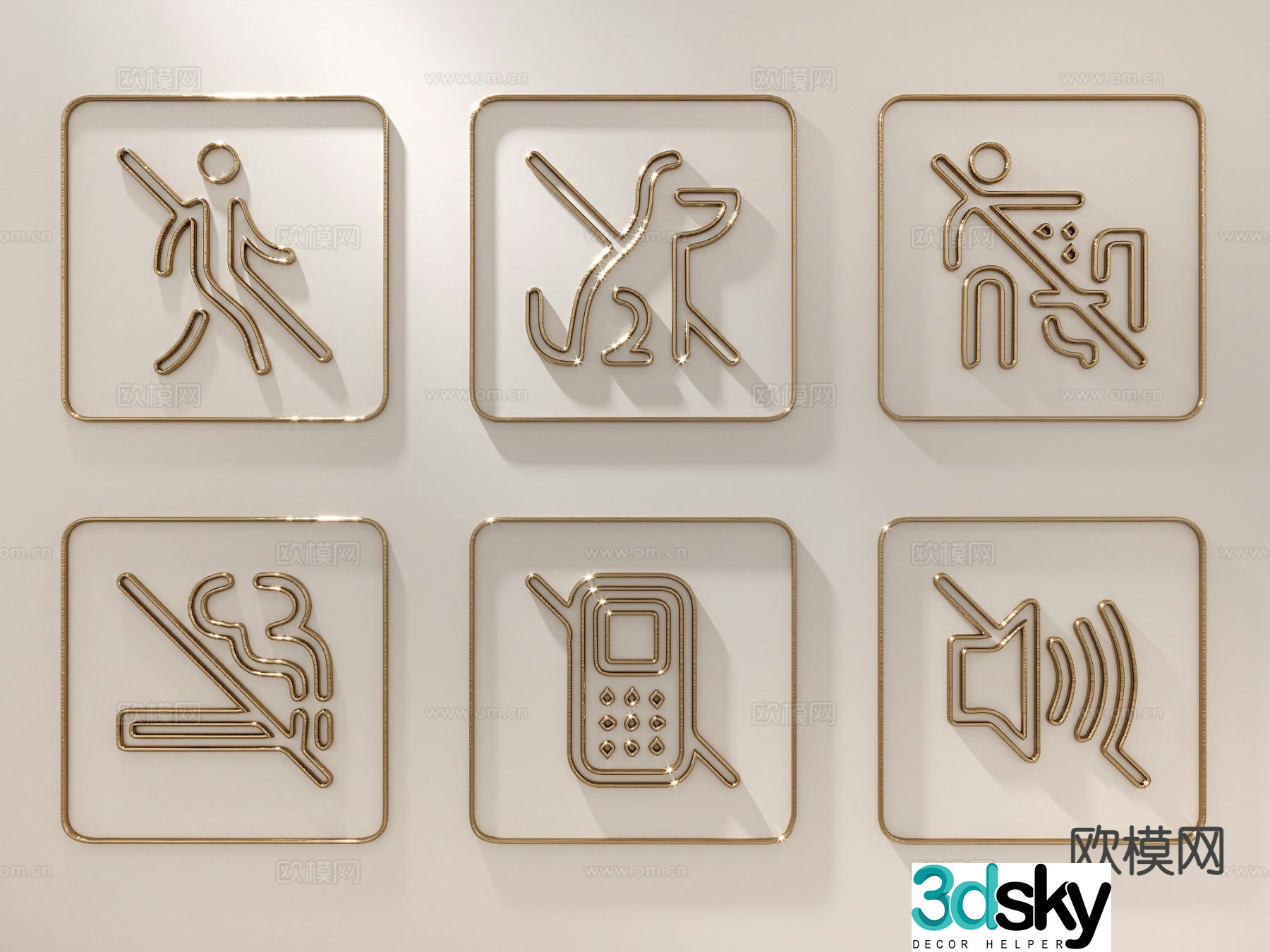 Shopping mall signage guide sign 3d model