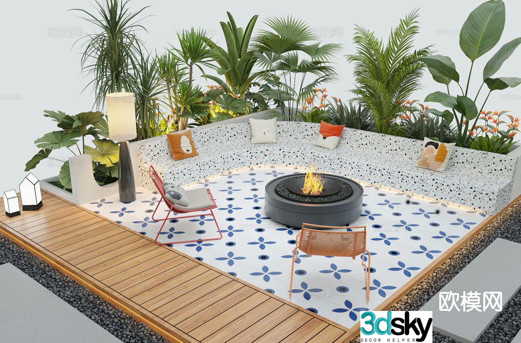 Outdoor sofa garden sofa 3d model