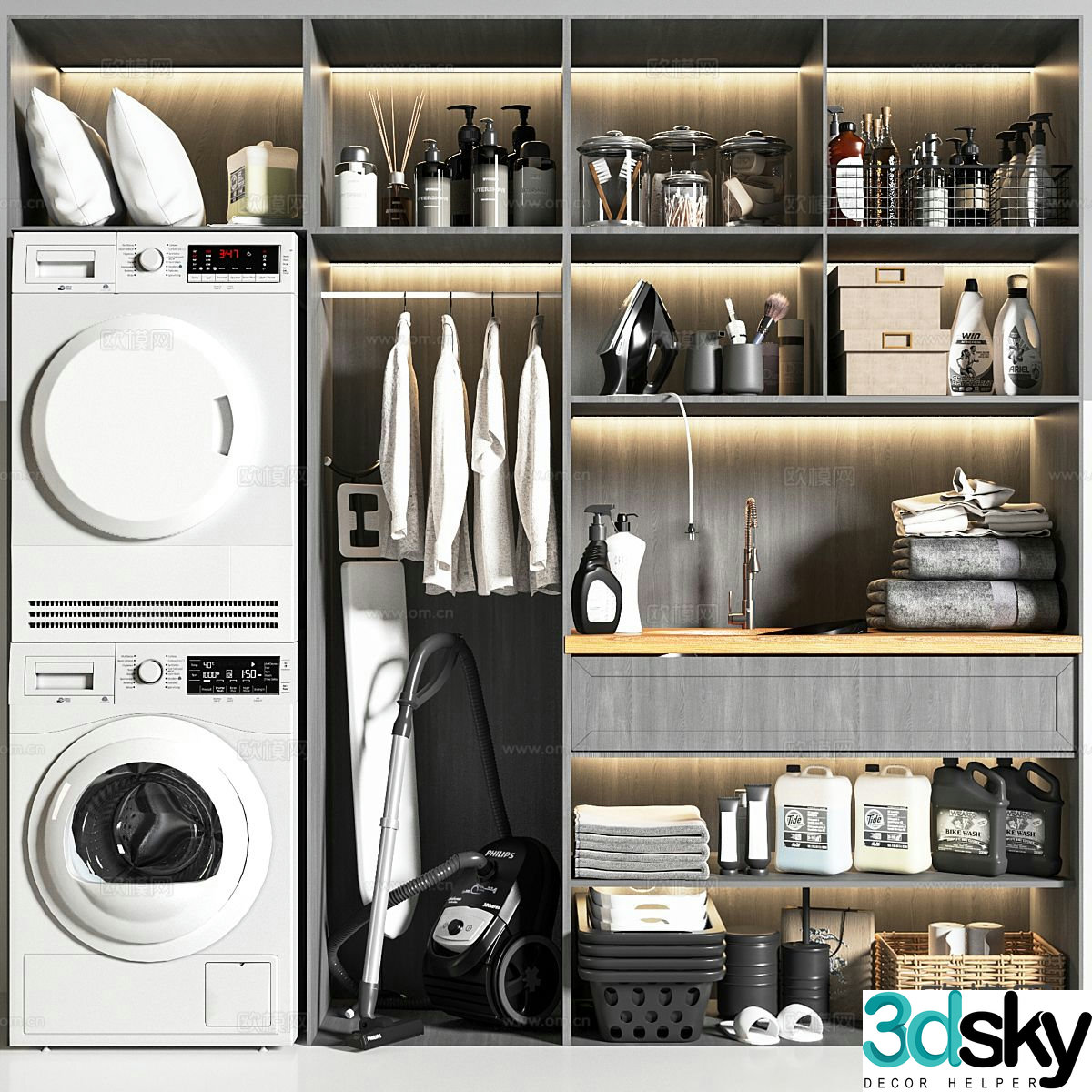 Washing cabinet Housekeeping cabinet 3D model