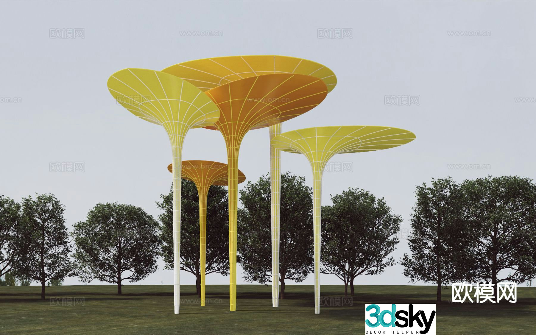 Modern park sculpture 3d model