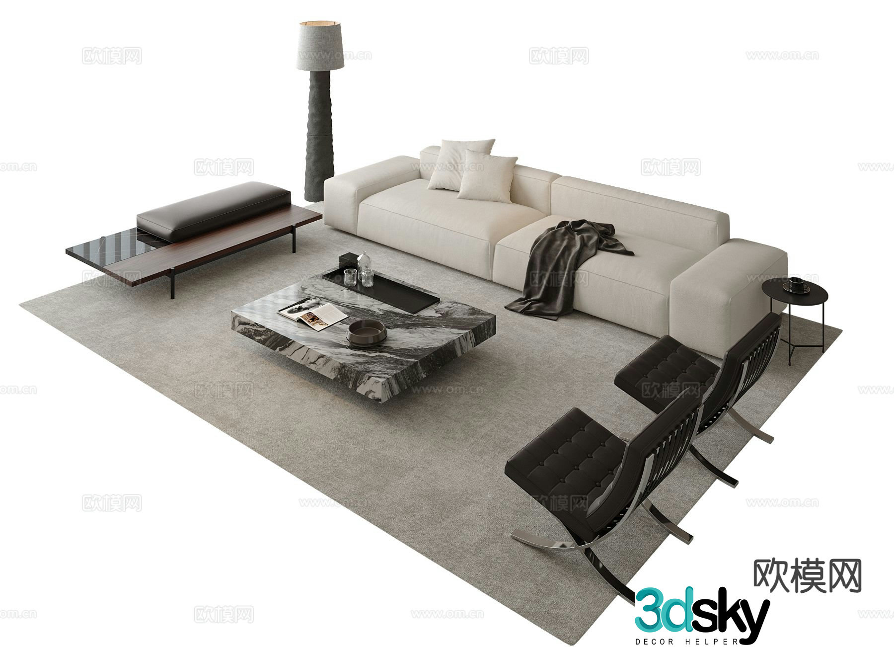 Italian sectional sofa 3d model