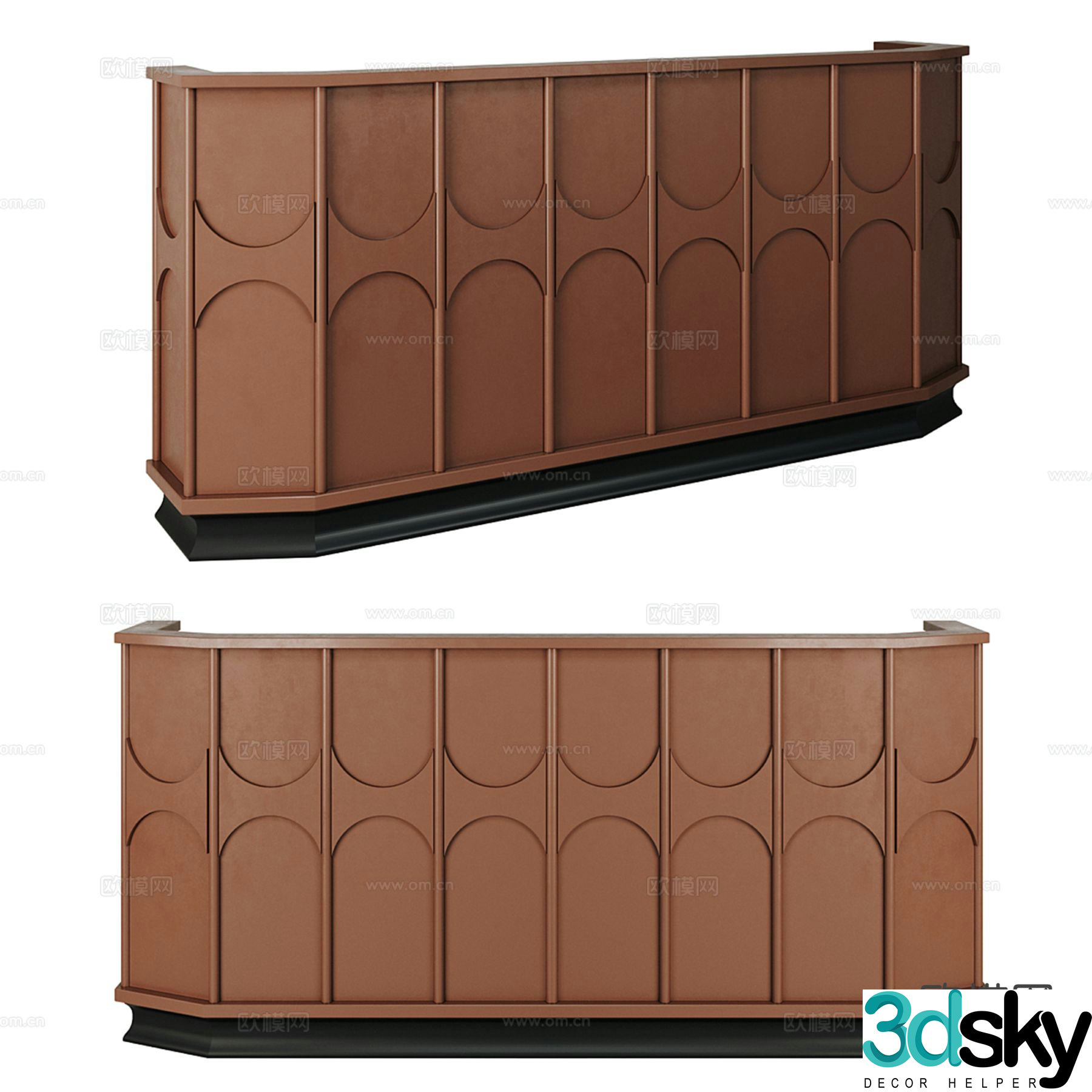 Medieval style reception desk 3d model