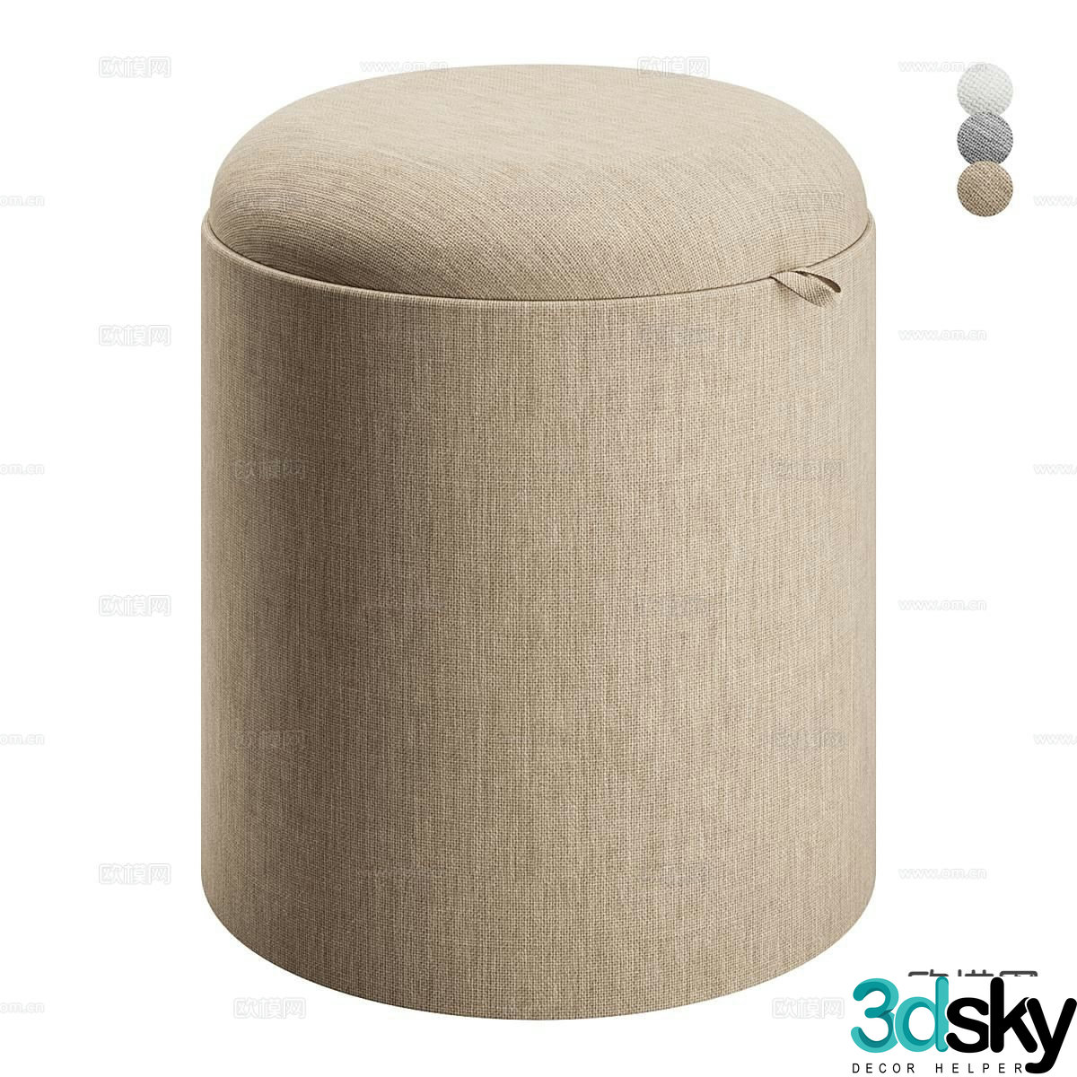 stool sofa stool footrest 3d model