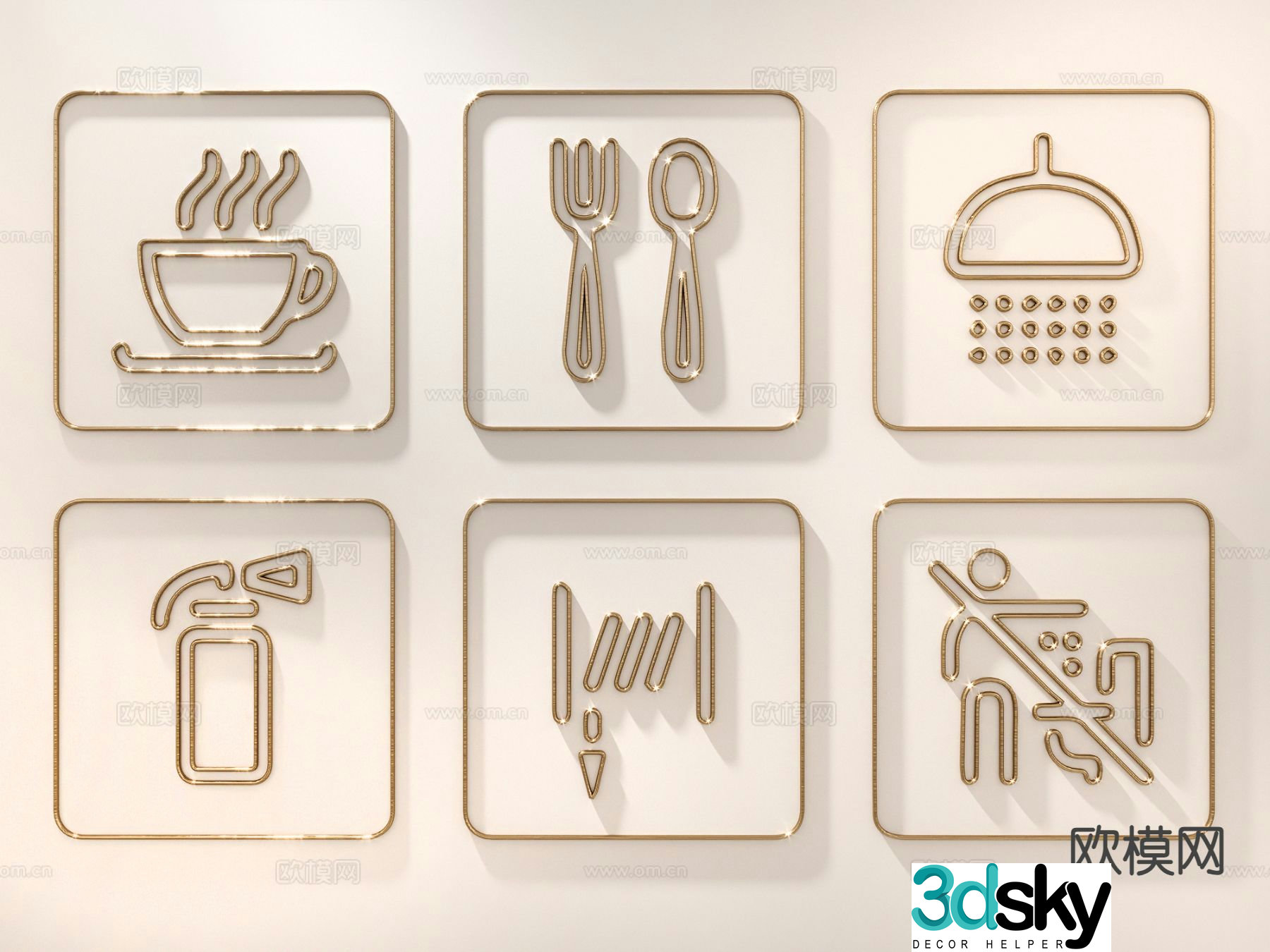 Shopping mall signage guide sign 3d model