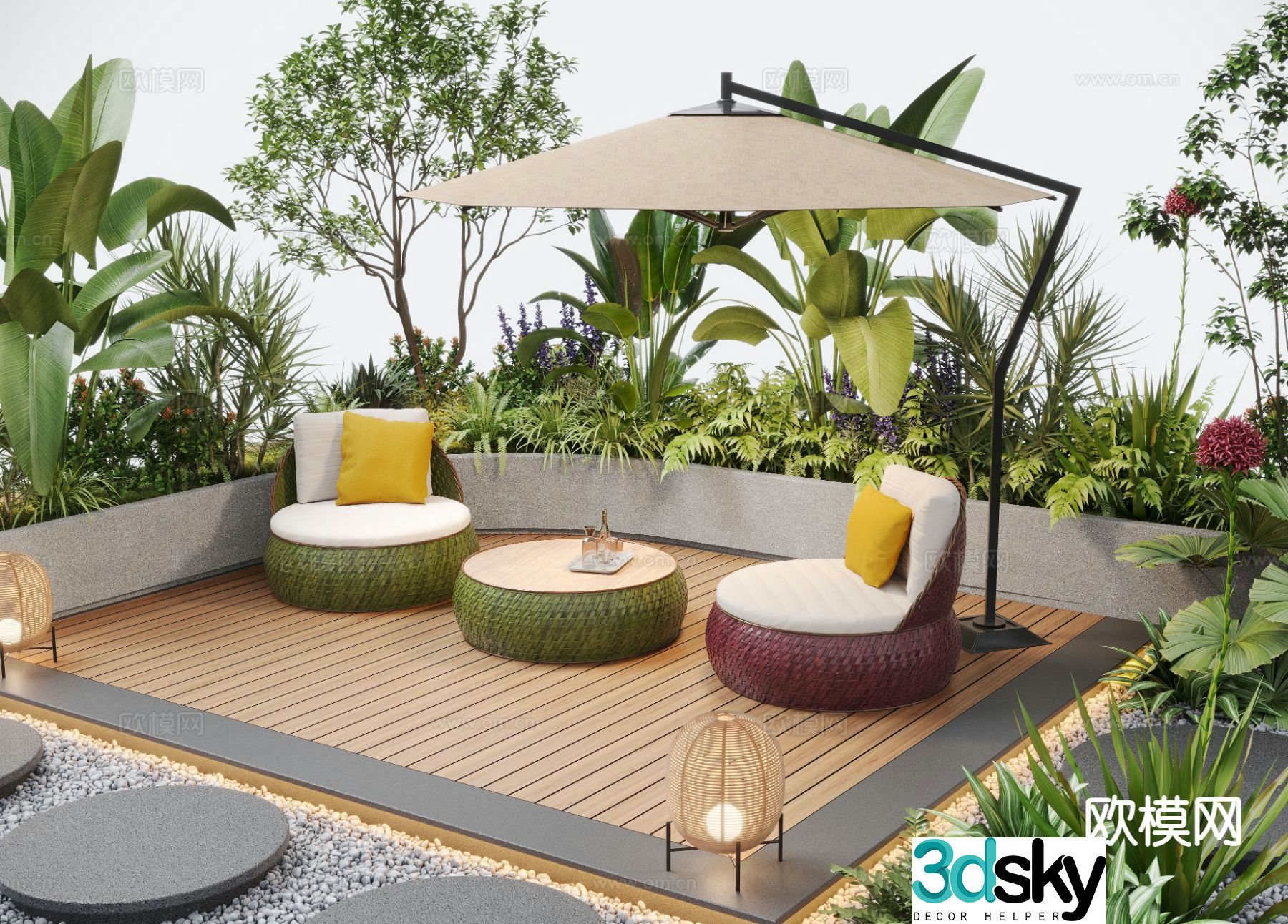 Outdoor sofa patio sofa 3d model
