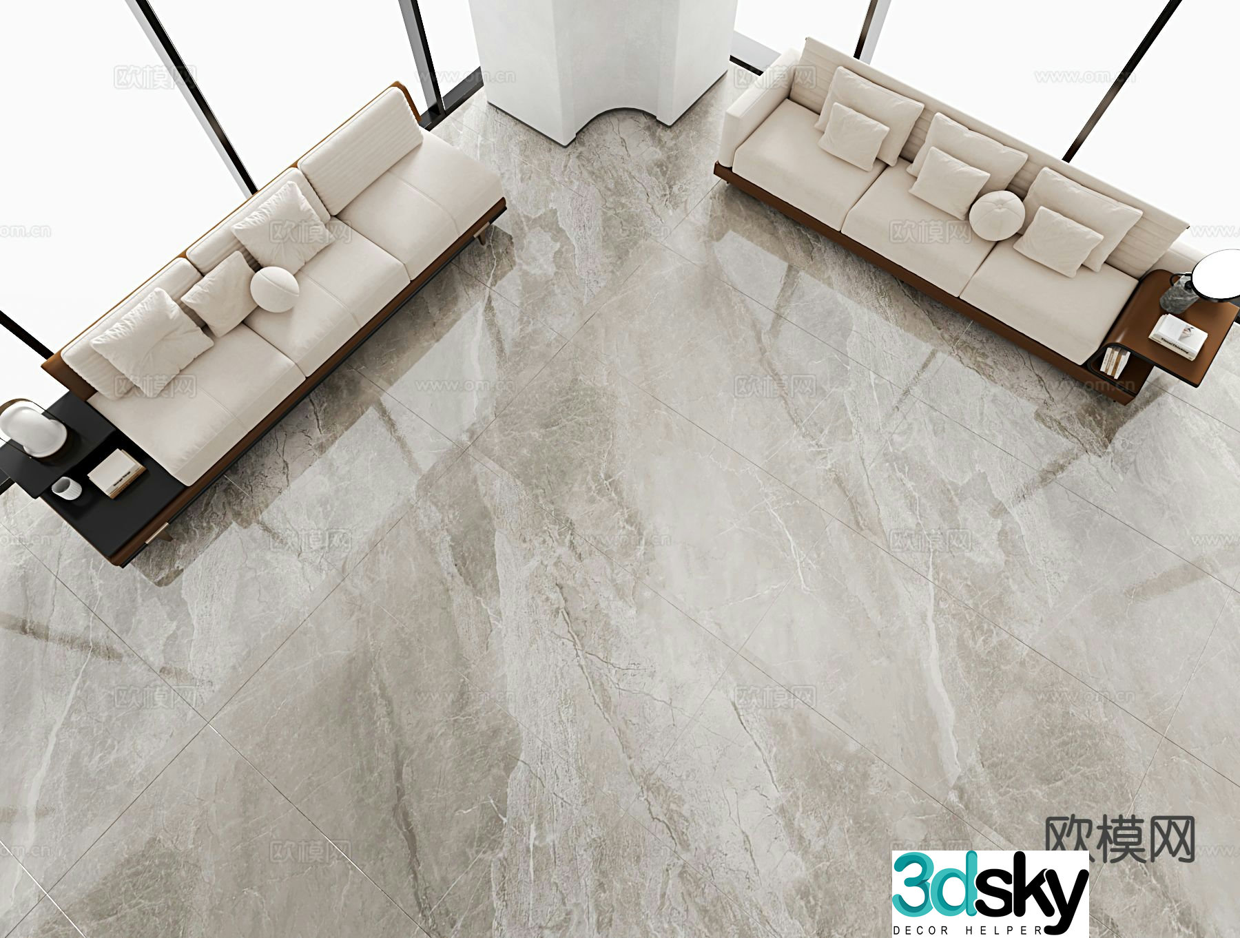 Marble floor tiles glazed tiles ceramic tiles 3d model