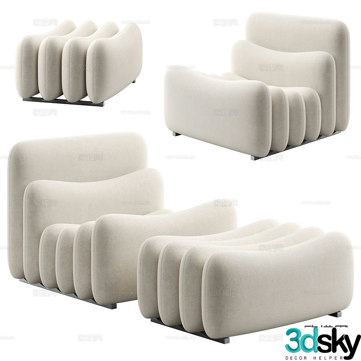 Modern special-shaped sofa 3d model