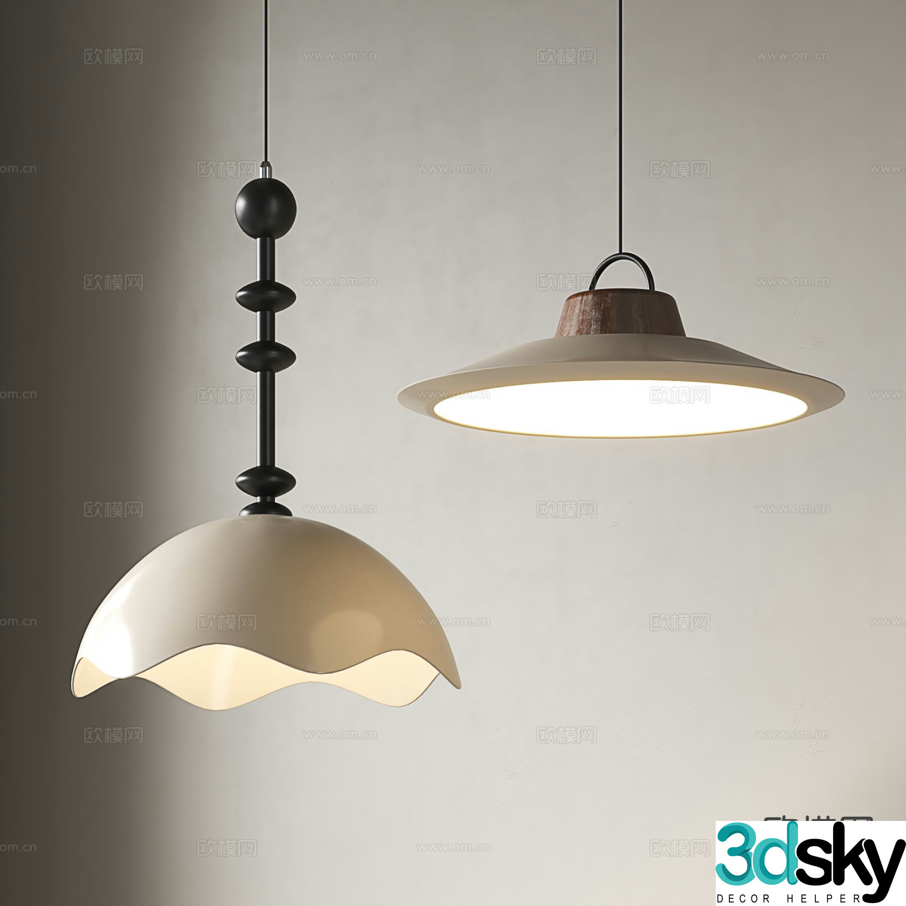 Medieval style chandelier lampshade chandelier 3d model