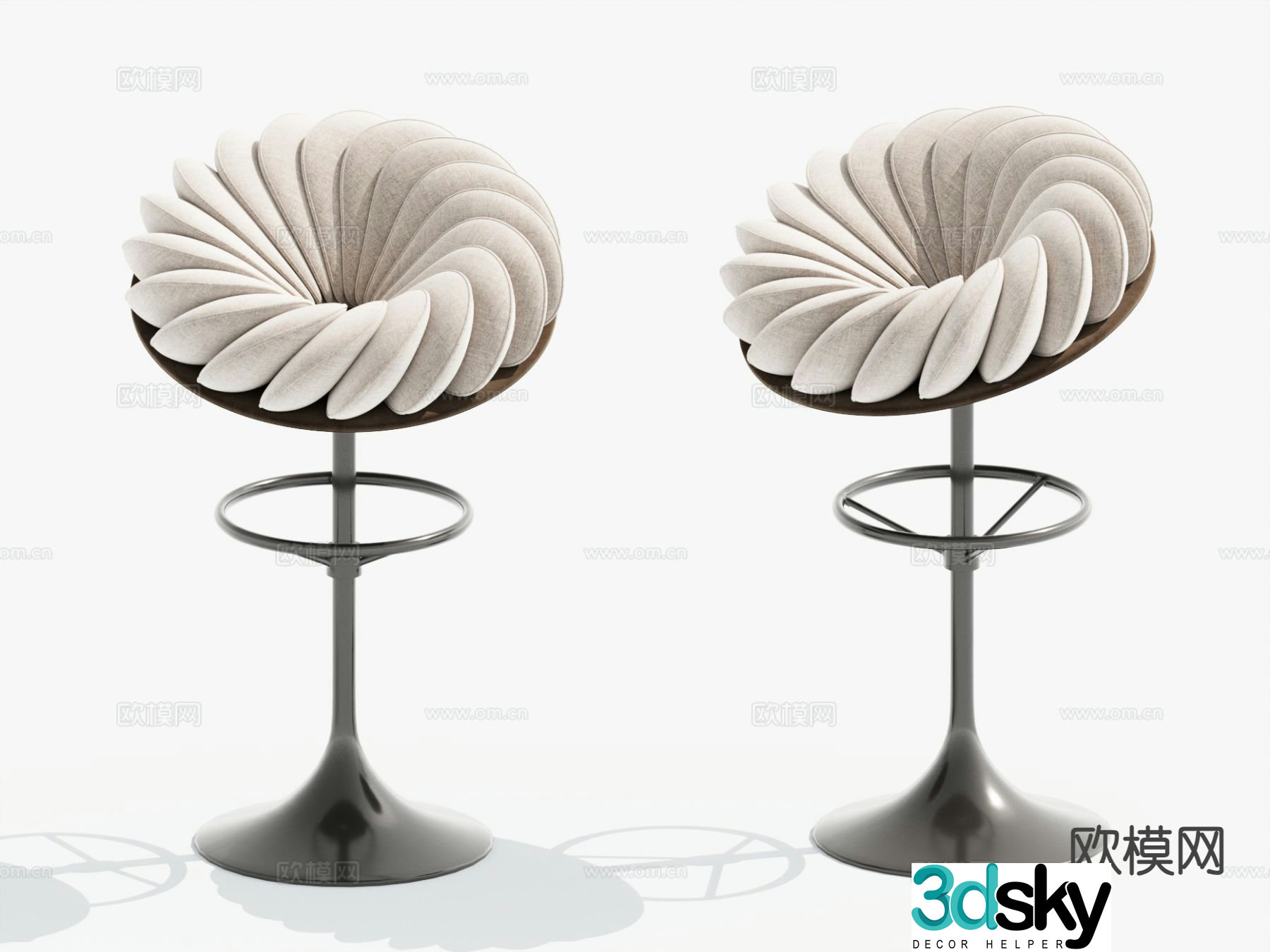 Modern bar chair high chair 3d model