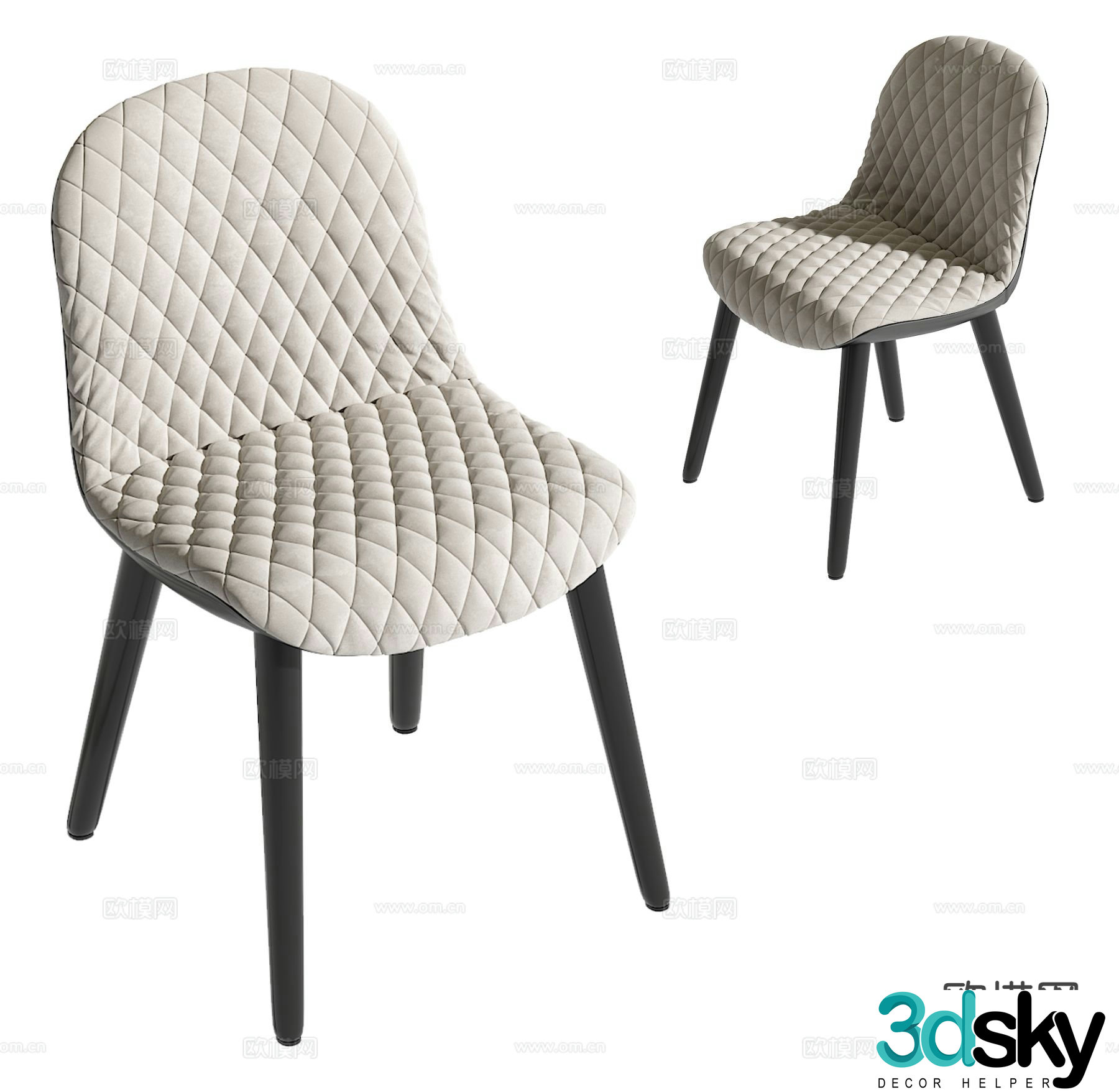 Poliform Italian side chair dining chair 3d model