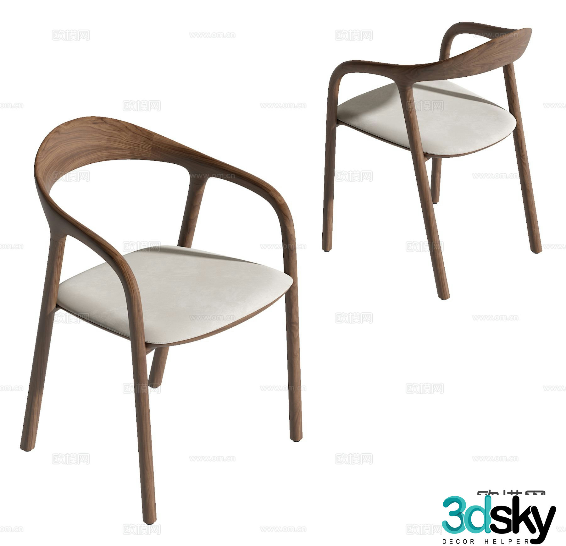 Modern chair dining chair 3d model