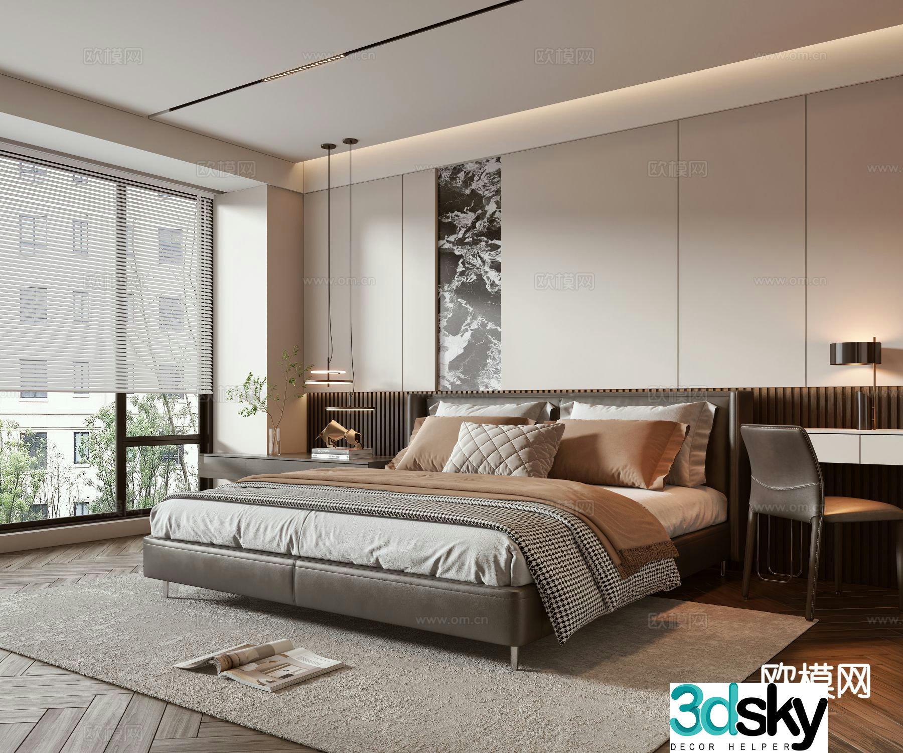Modern bedroom master bedroom 3d model