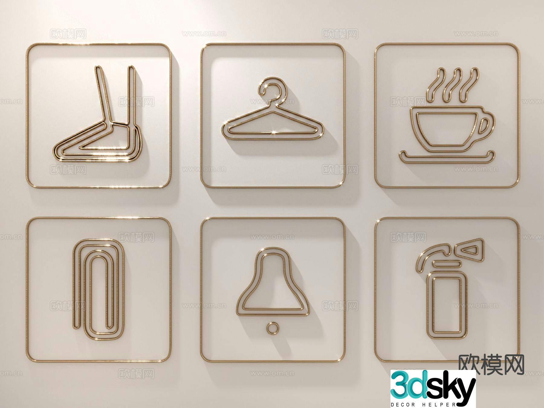 Shopping mall signage guide sign 3d model