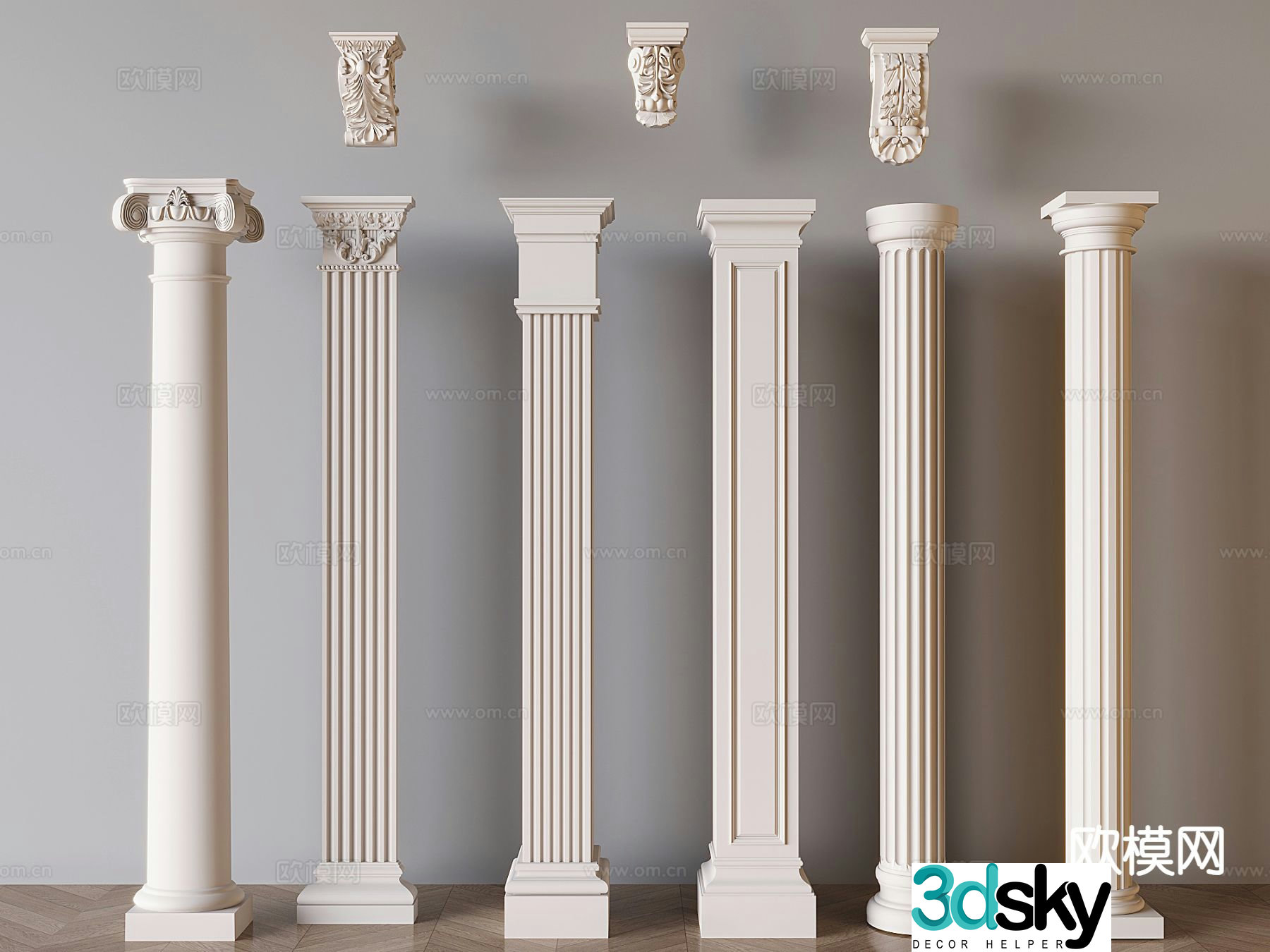 European Roman column 3D model