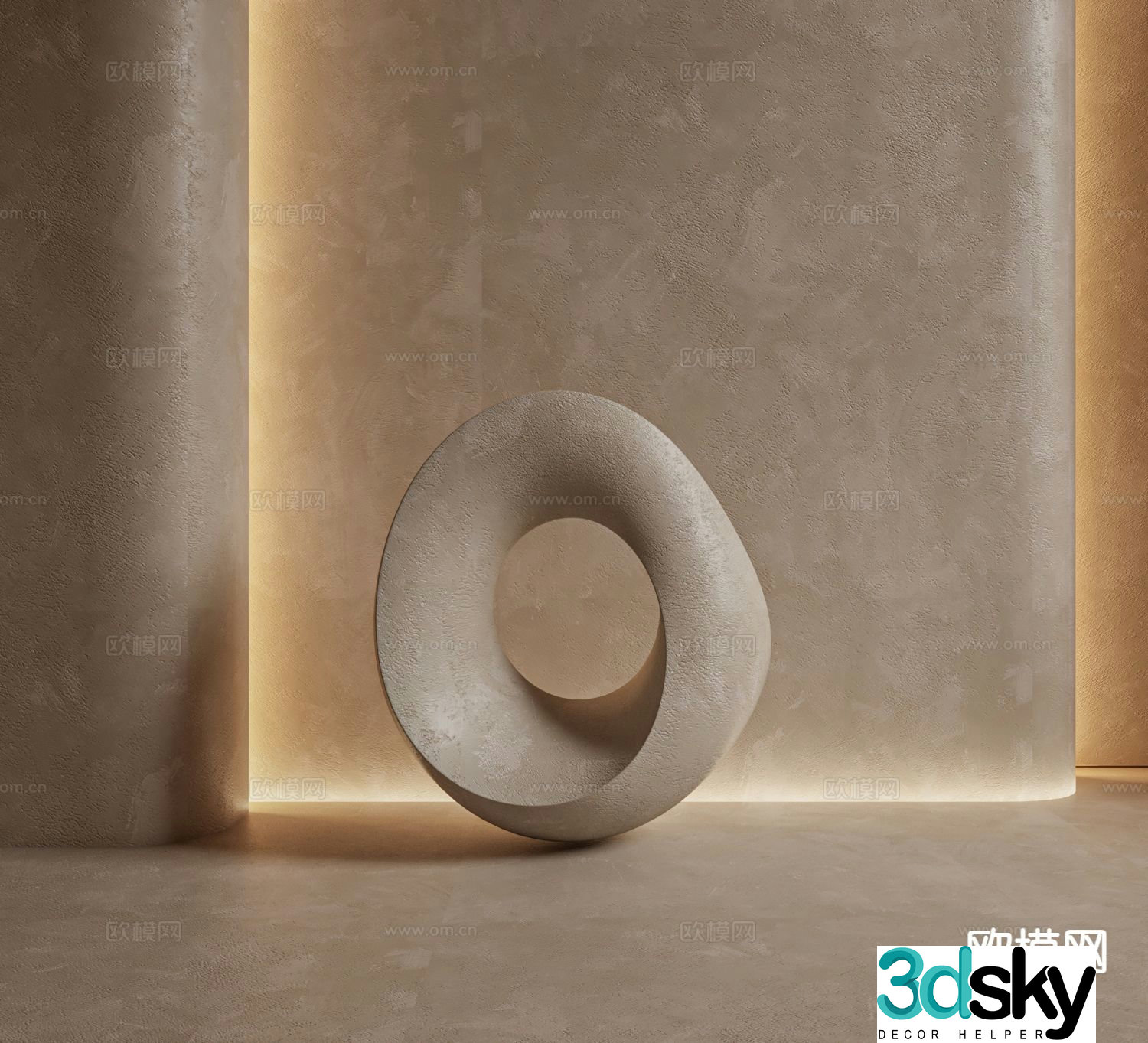 Beige Micro Cement Paint Art Paint 3D Model