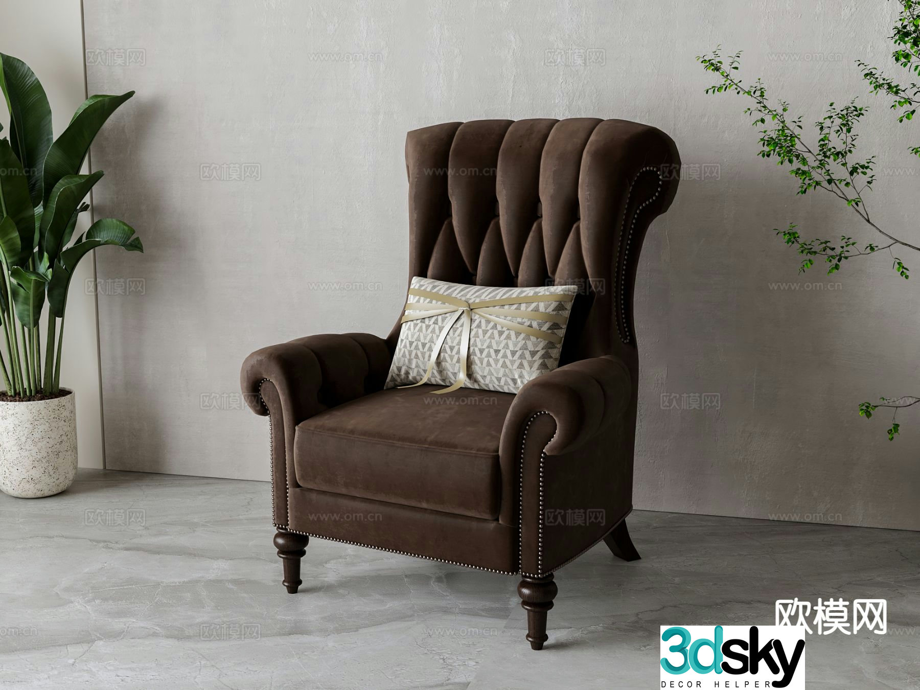 American leisure chair 3d model