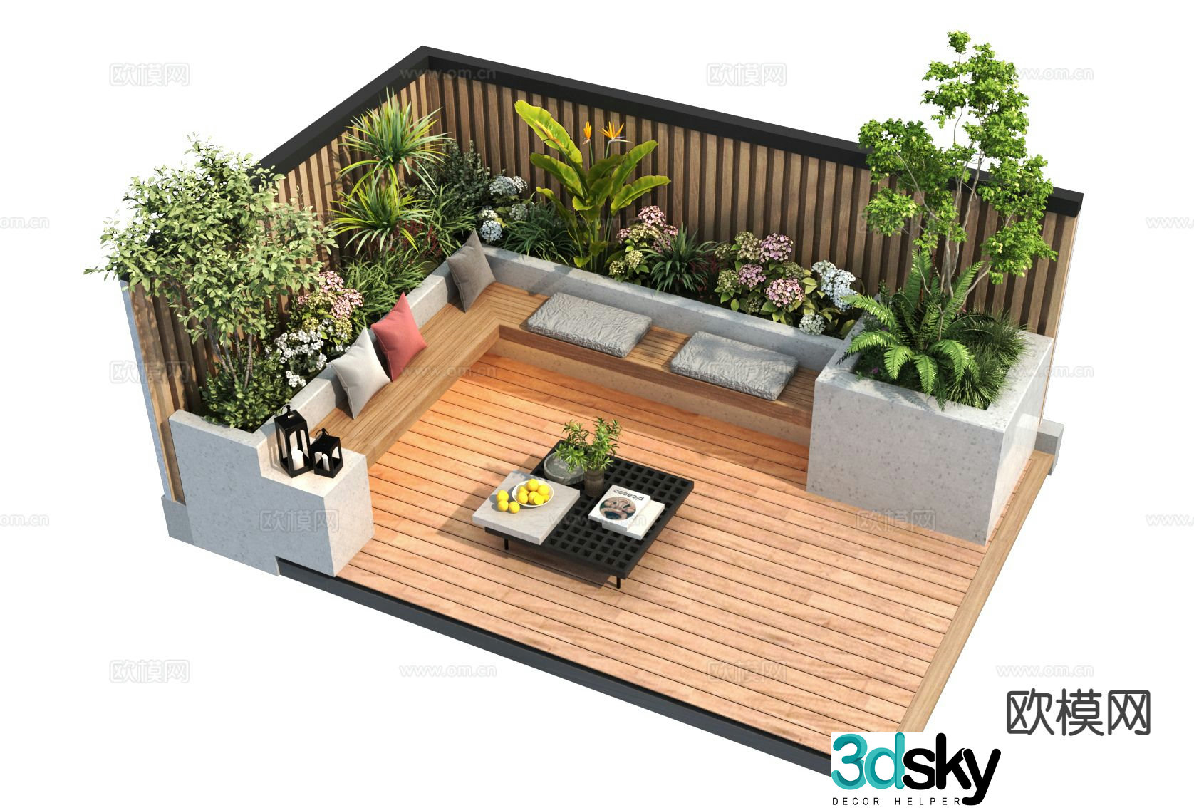 Modern outdoor sofa patio sofa 3d model