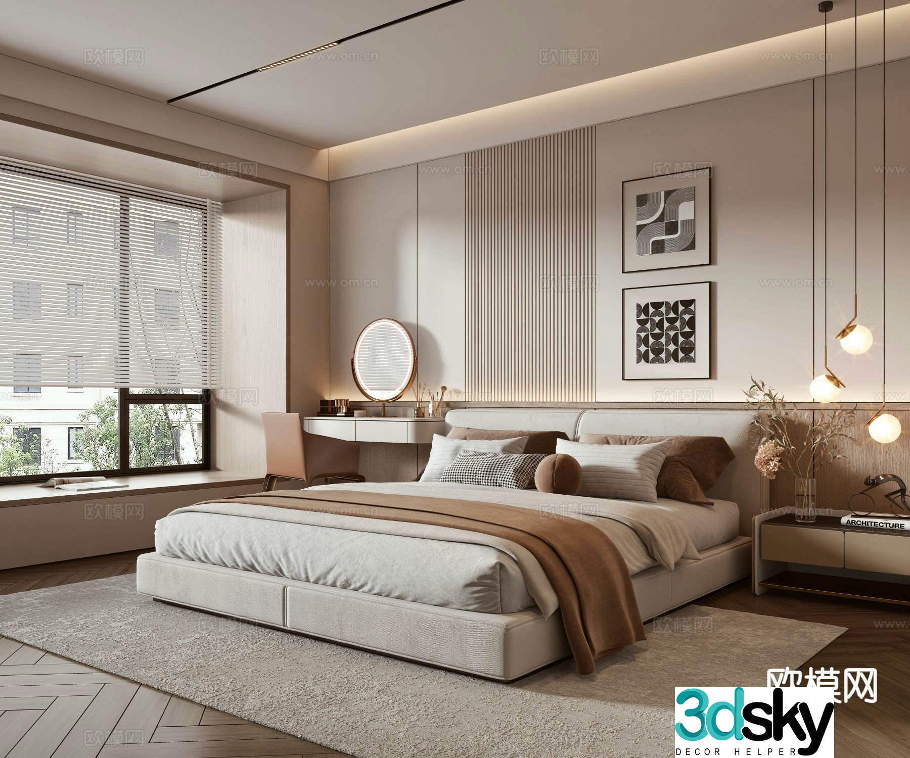 Modern bedroom master bedroom 3d model