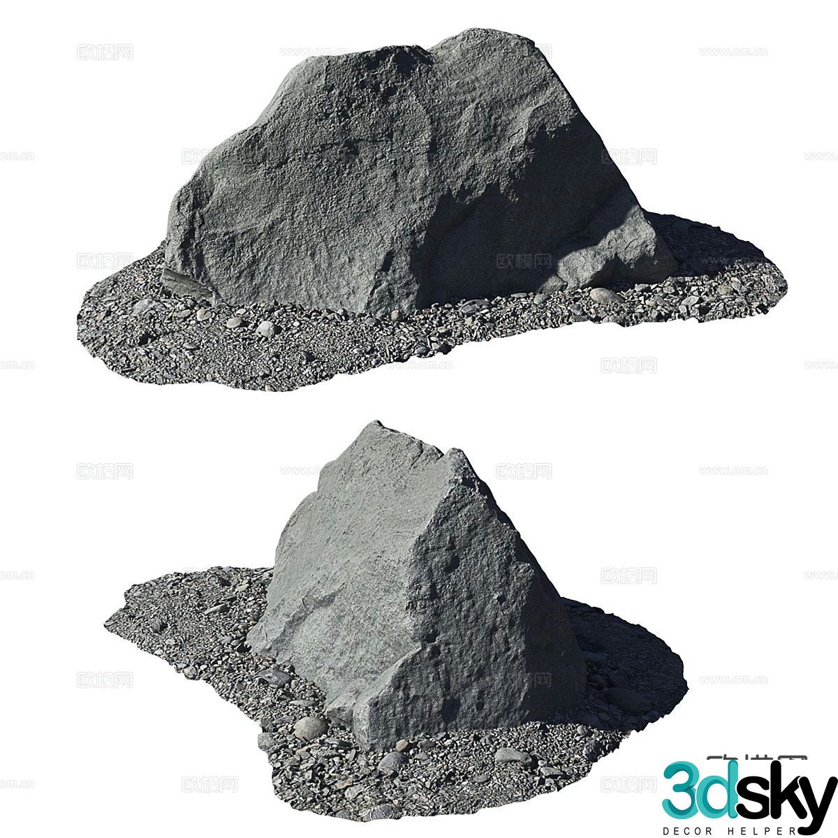 stone rockery rock 3d model
