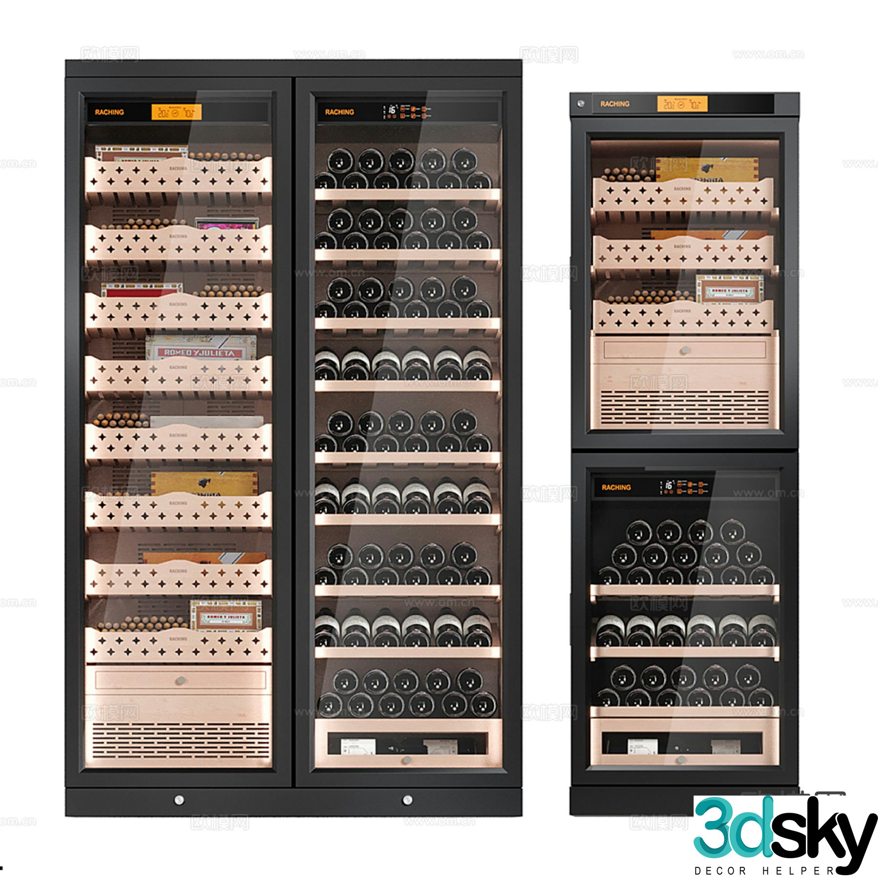 Modern wine cabinet cigar cabinet 3d model