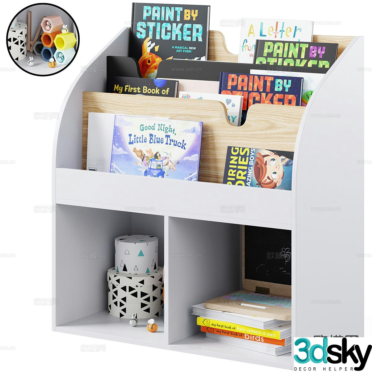 Children’s bookcase books reading picture book 3d model