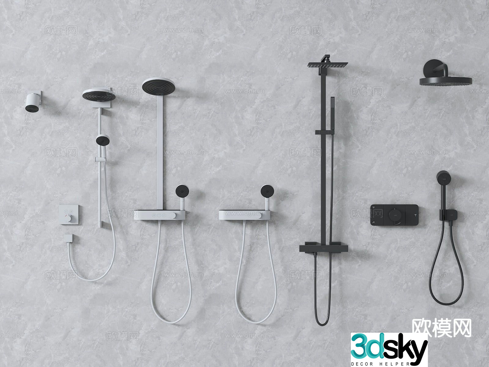 Modern shower head 3d model