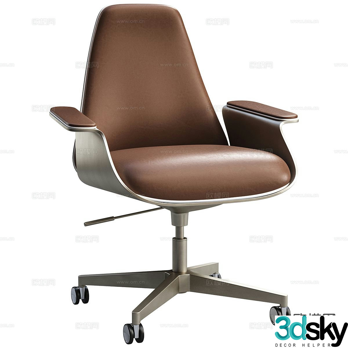 Leather office chair shift chair staff chair 3d model