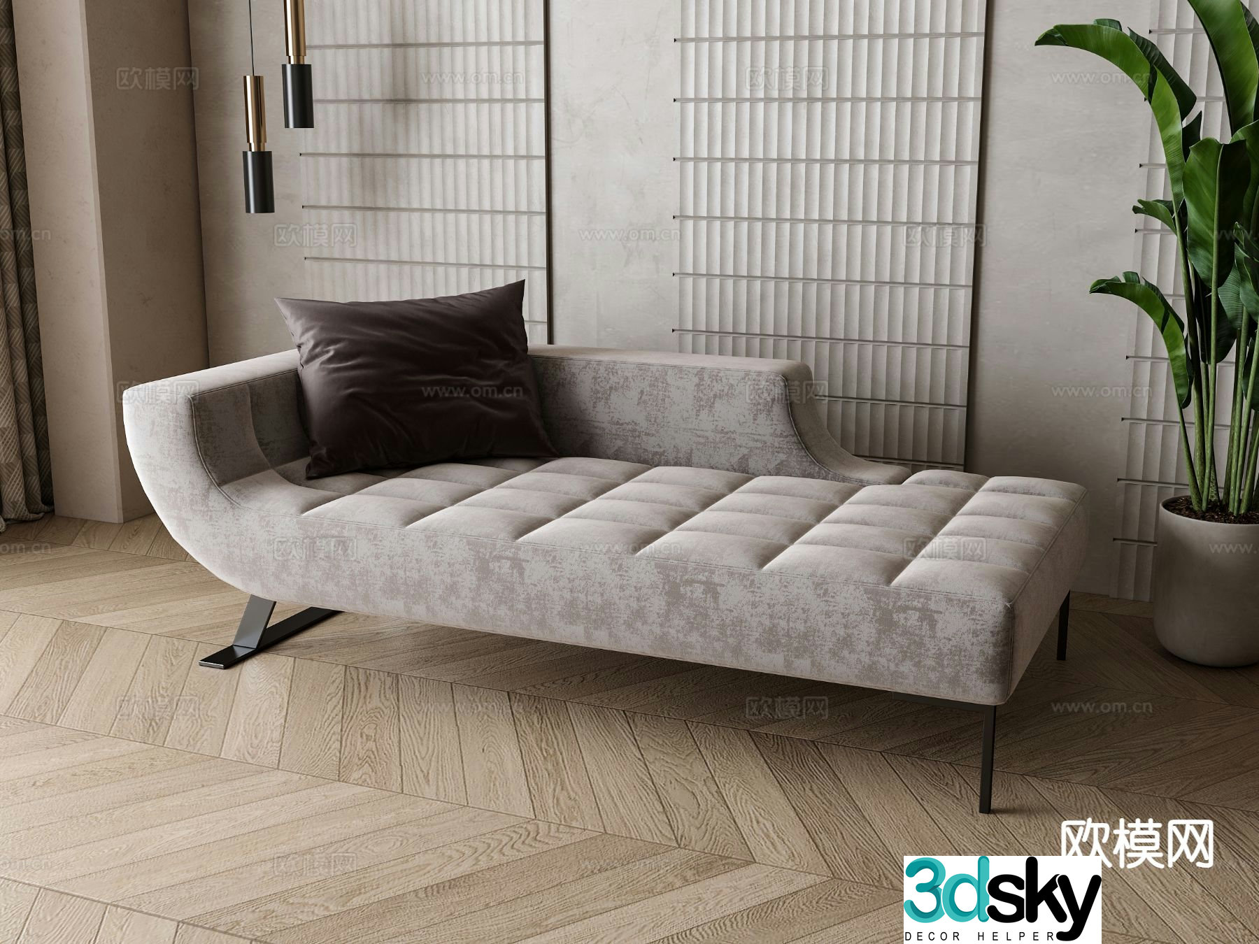 Modern chaise longue 3D model of chaise longue