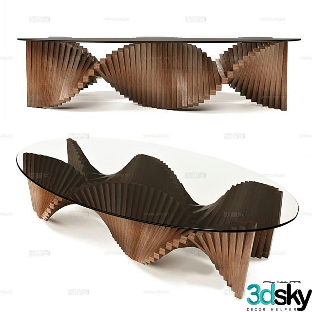 Modern conference table glass conference table 3d model