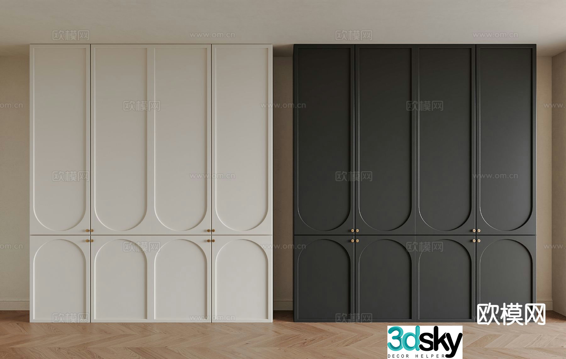 Medieval style wardrobe 3d model