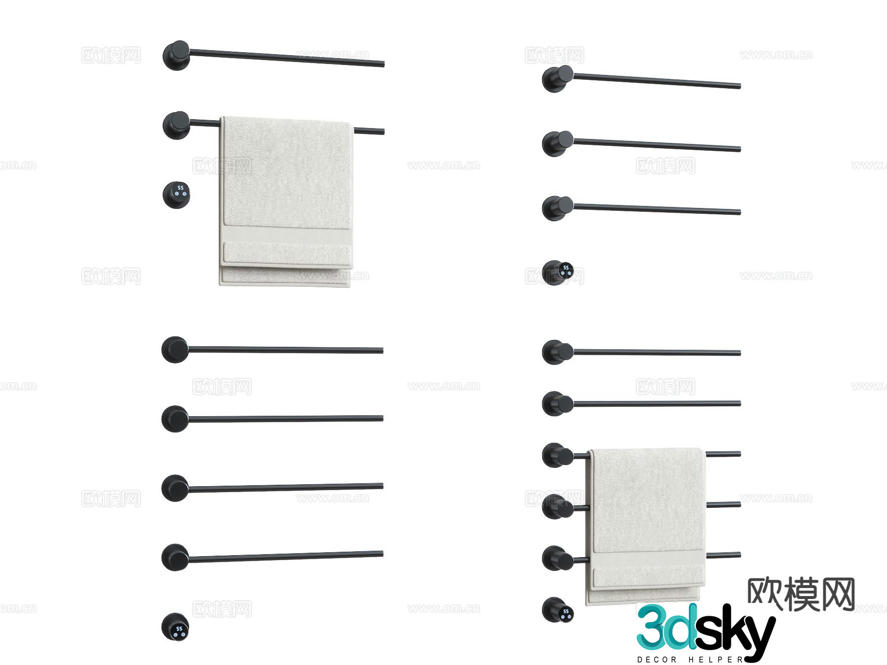 Modern towel rack 3d model