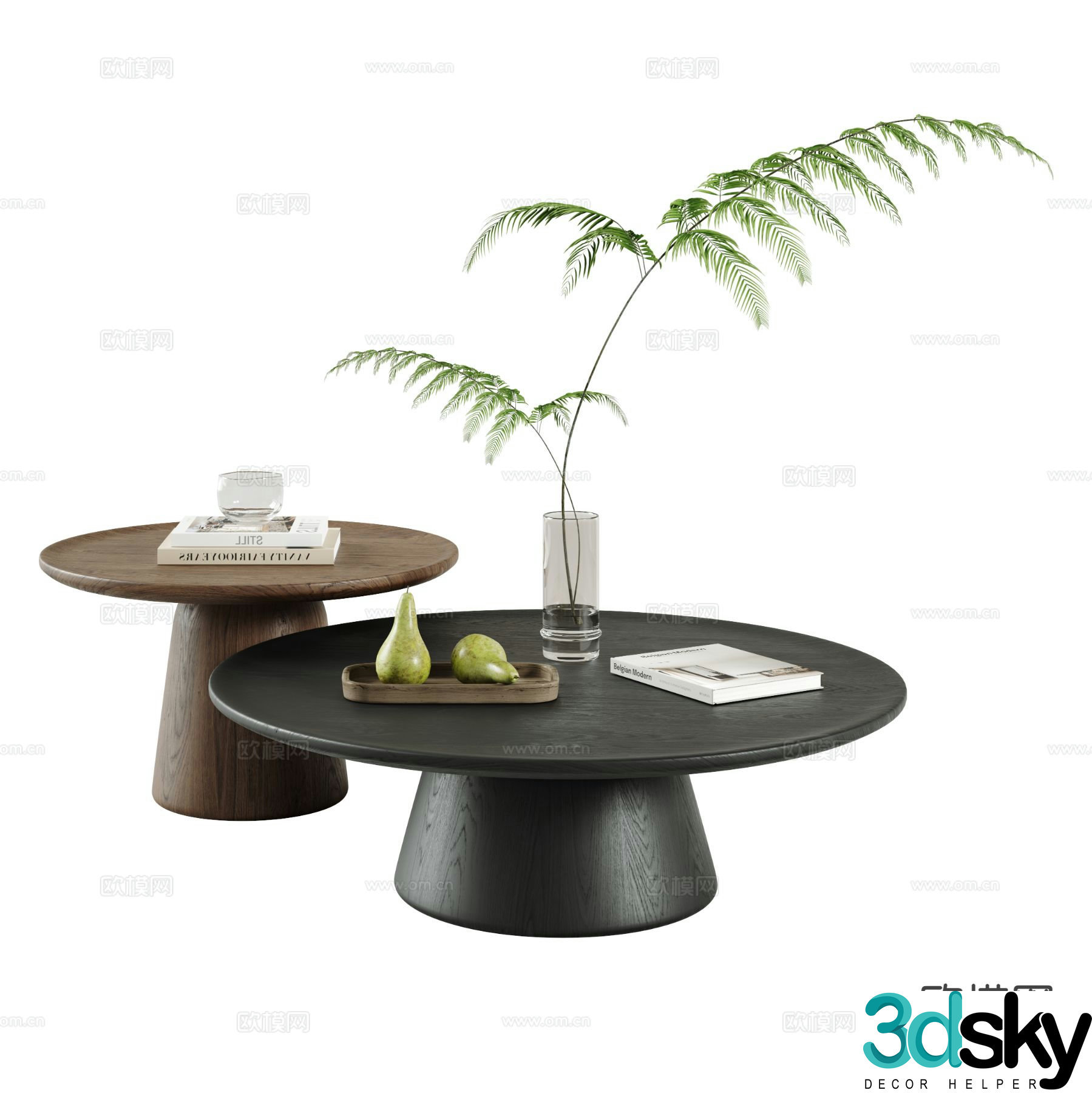Modern double coffee table 3d model