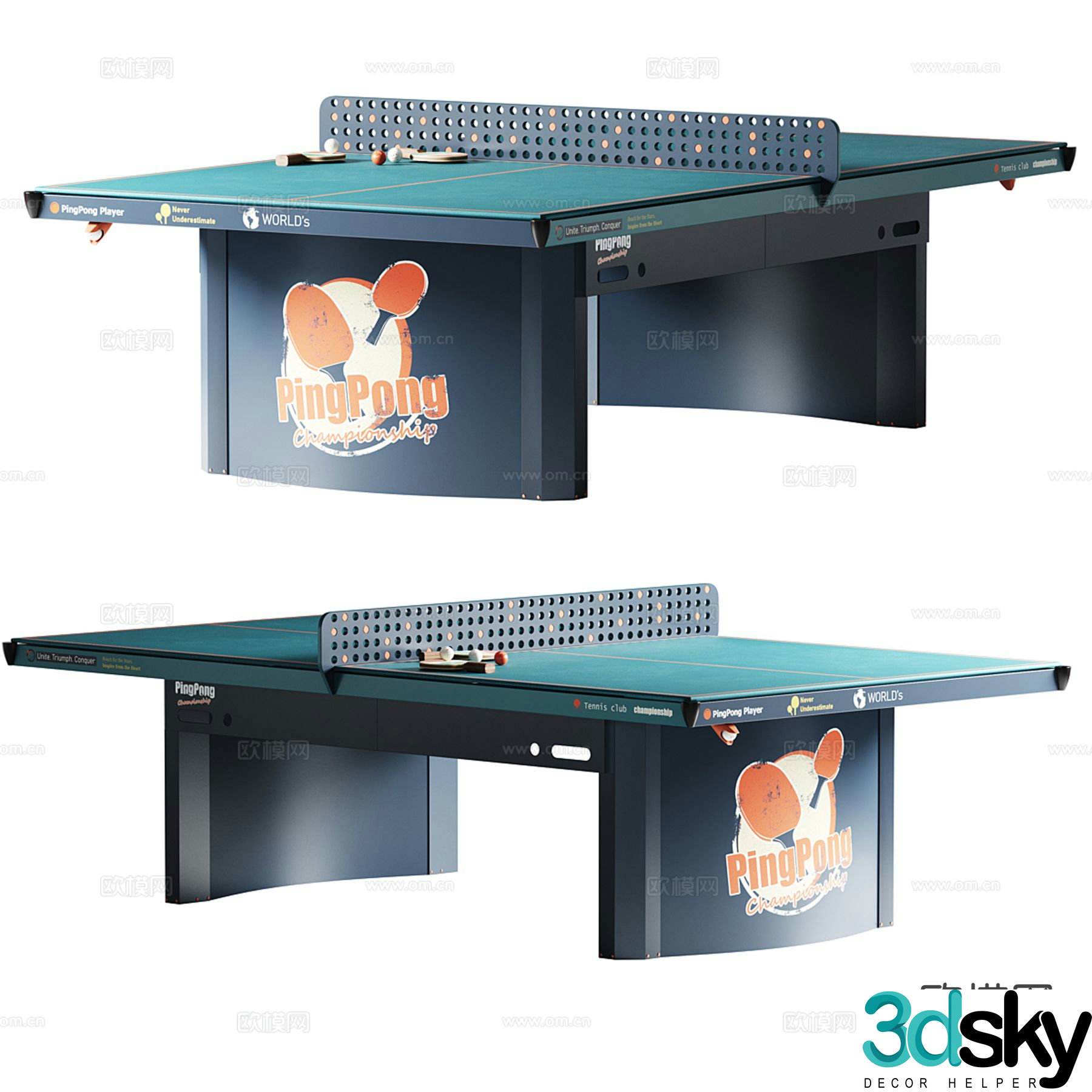 World table tennis table table tennis table 3d model