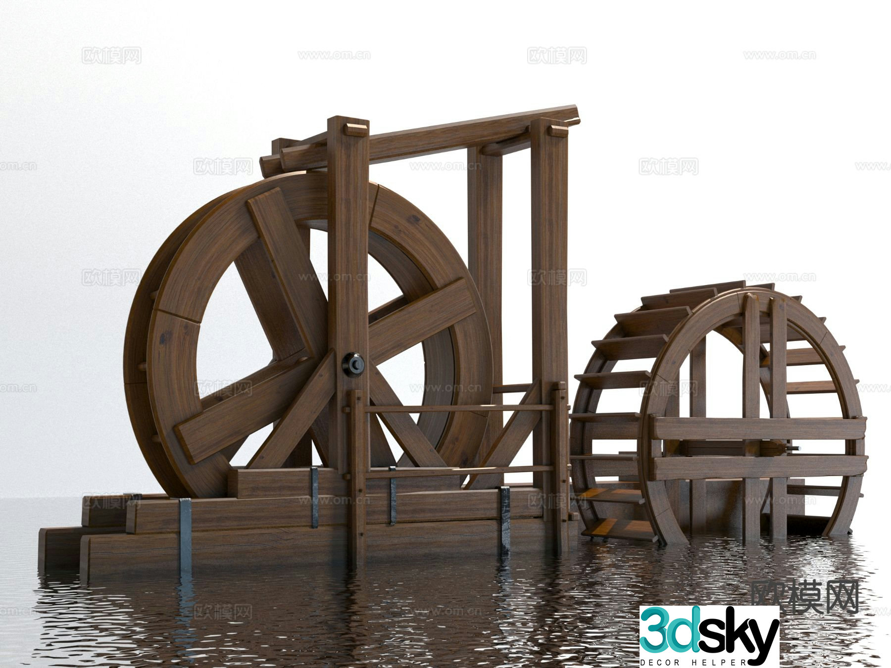 Irrigation equipment agricultural tools waterwheel 3D model