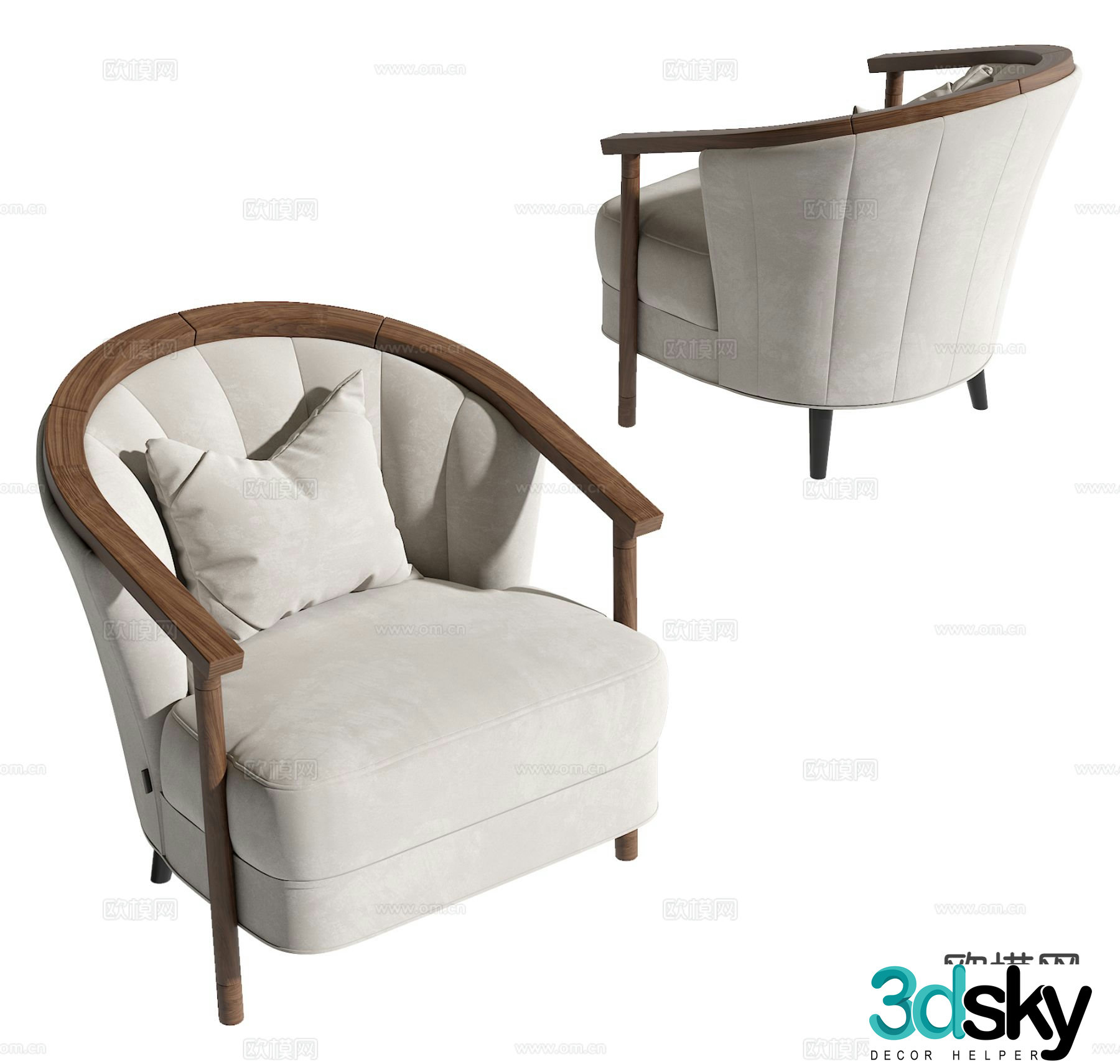 Nordic sofa chair leisure chair 3d model