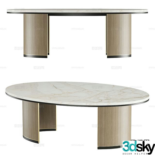 Marble conference table 3d model