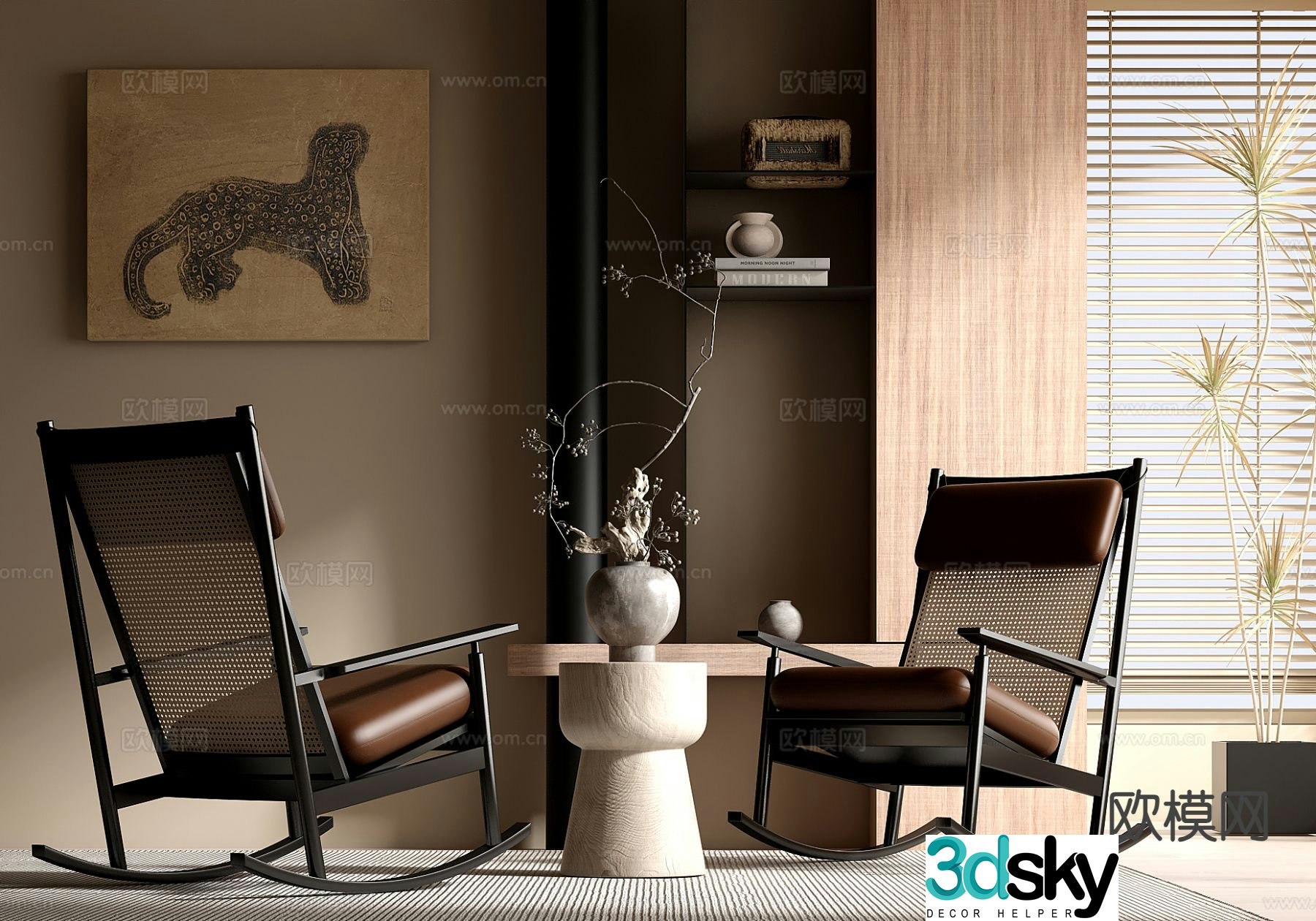 Medieval style chair leisure chair 3d model