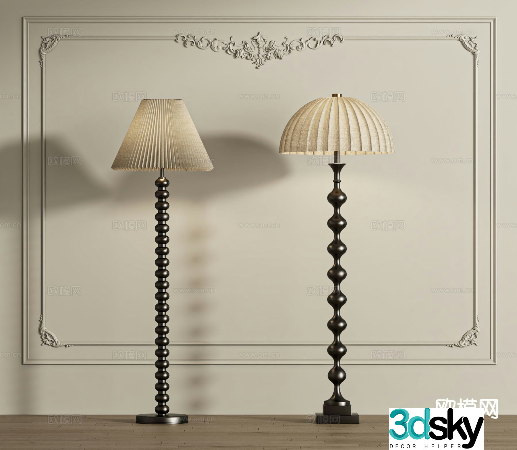 French floor lamp 3d model