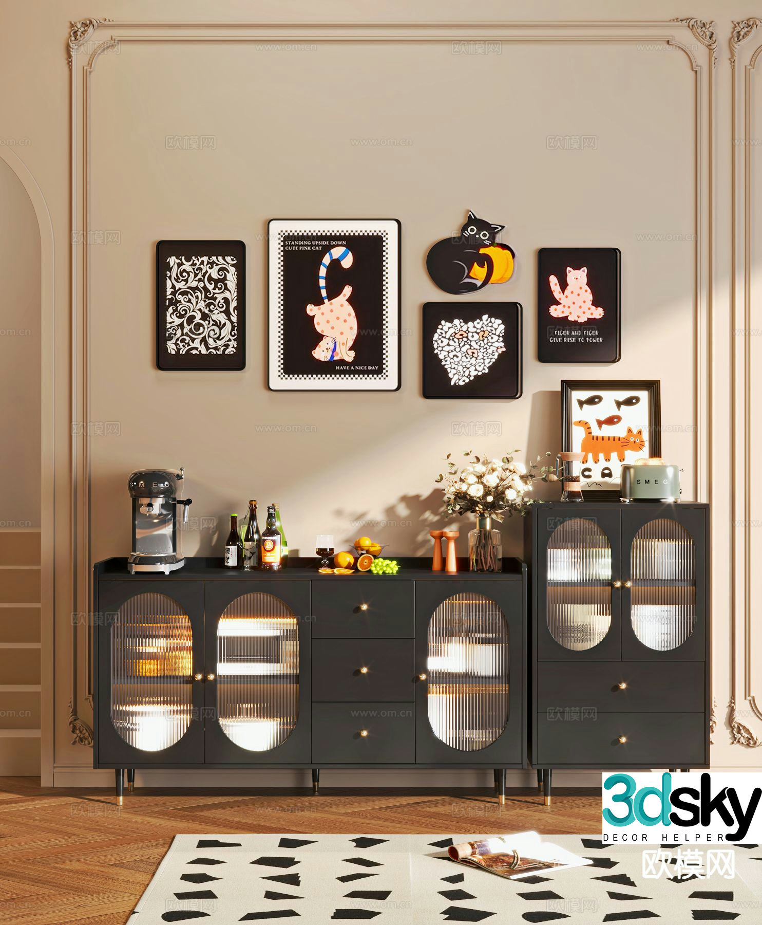 French sideboard 3D model