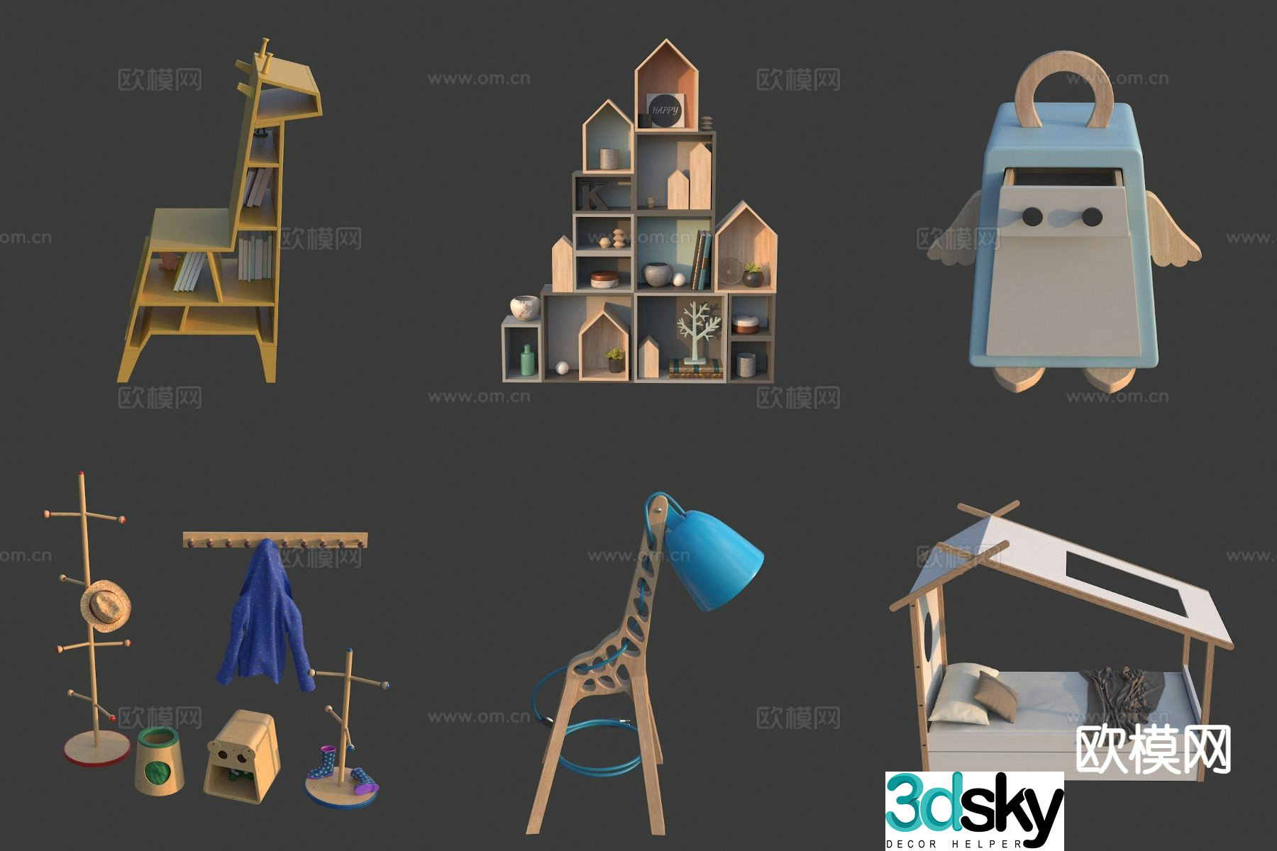 Children’s products children’s cabinet children’s bed 3d model