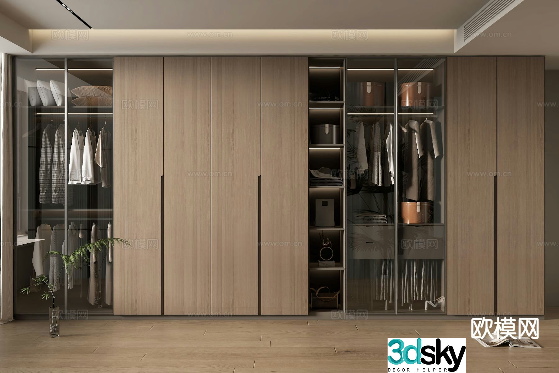 modern wardrobe wardrobe 3d model