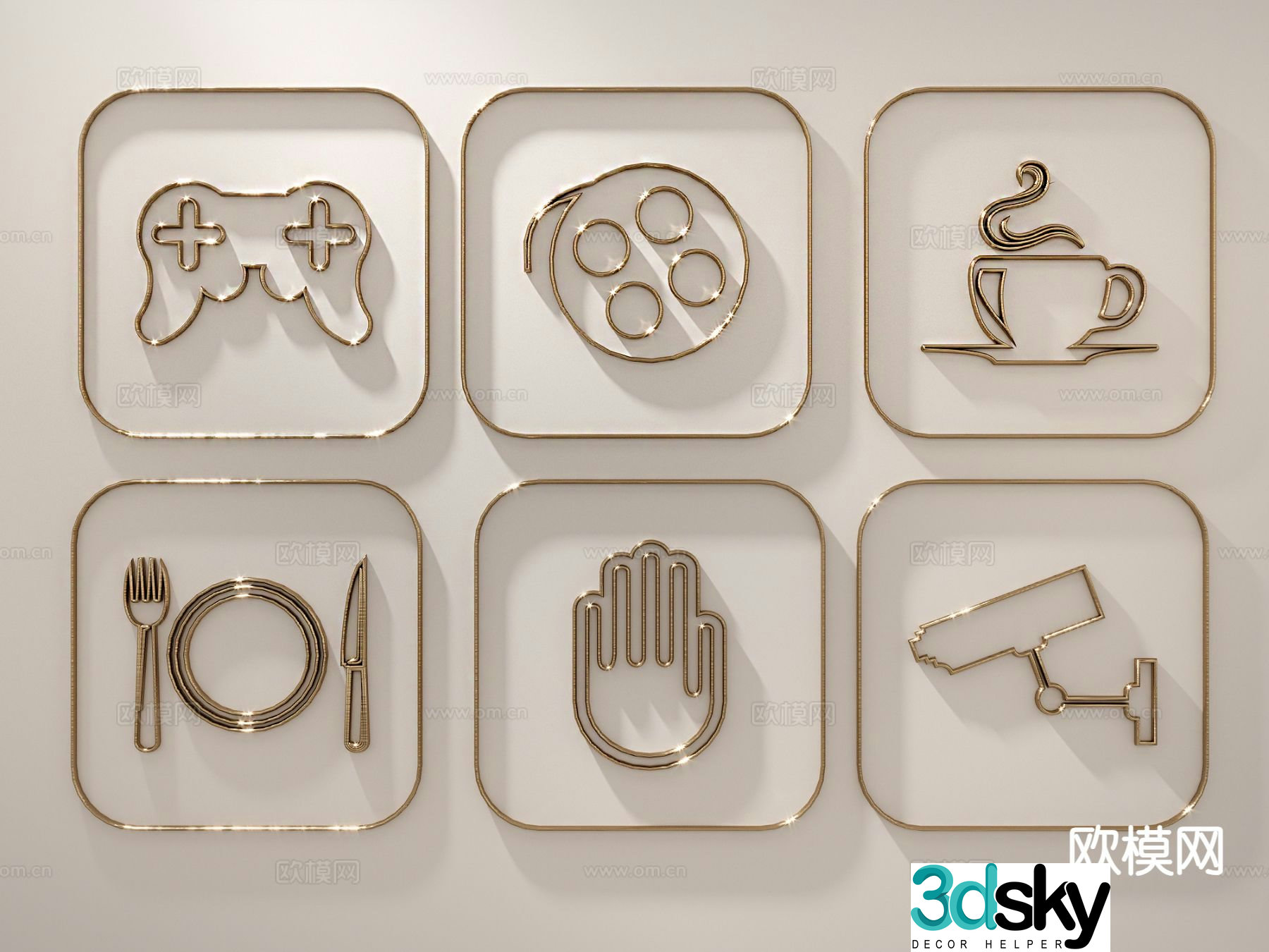 Shopping mall signage guide sign 3d model